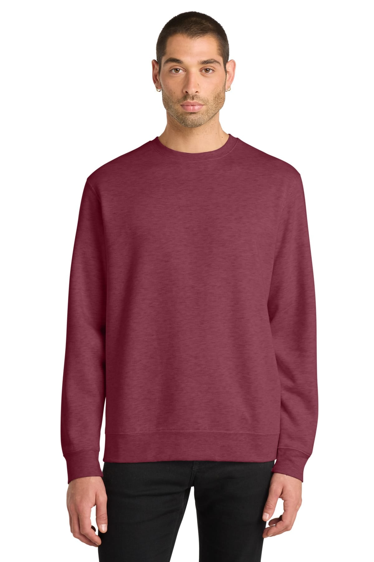 District DT6104 XS / Heathered Cardinal District DT6104 V.I.T. Fleece Crewneck Sweatshirt