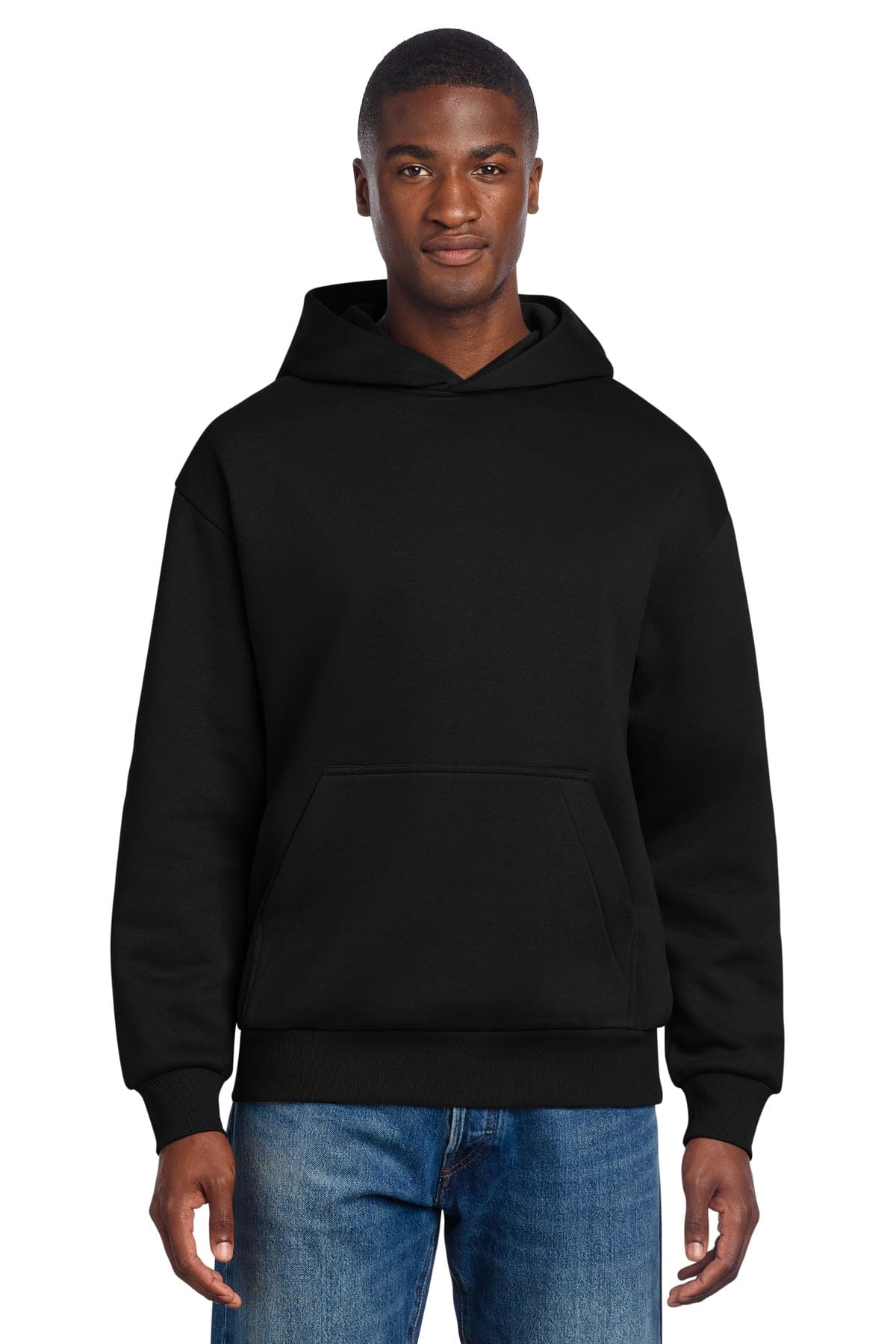 District DT6150 Heavyweight Fleece Hoodie in Black