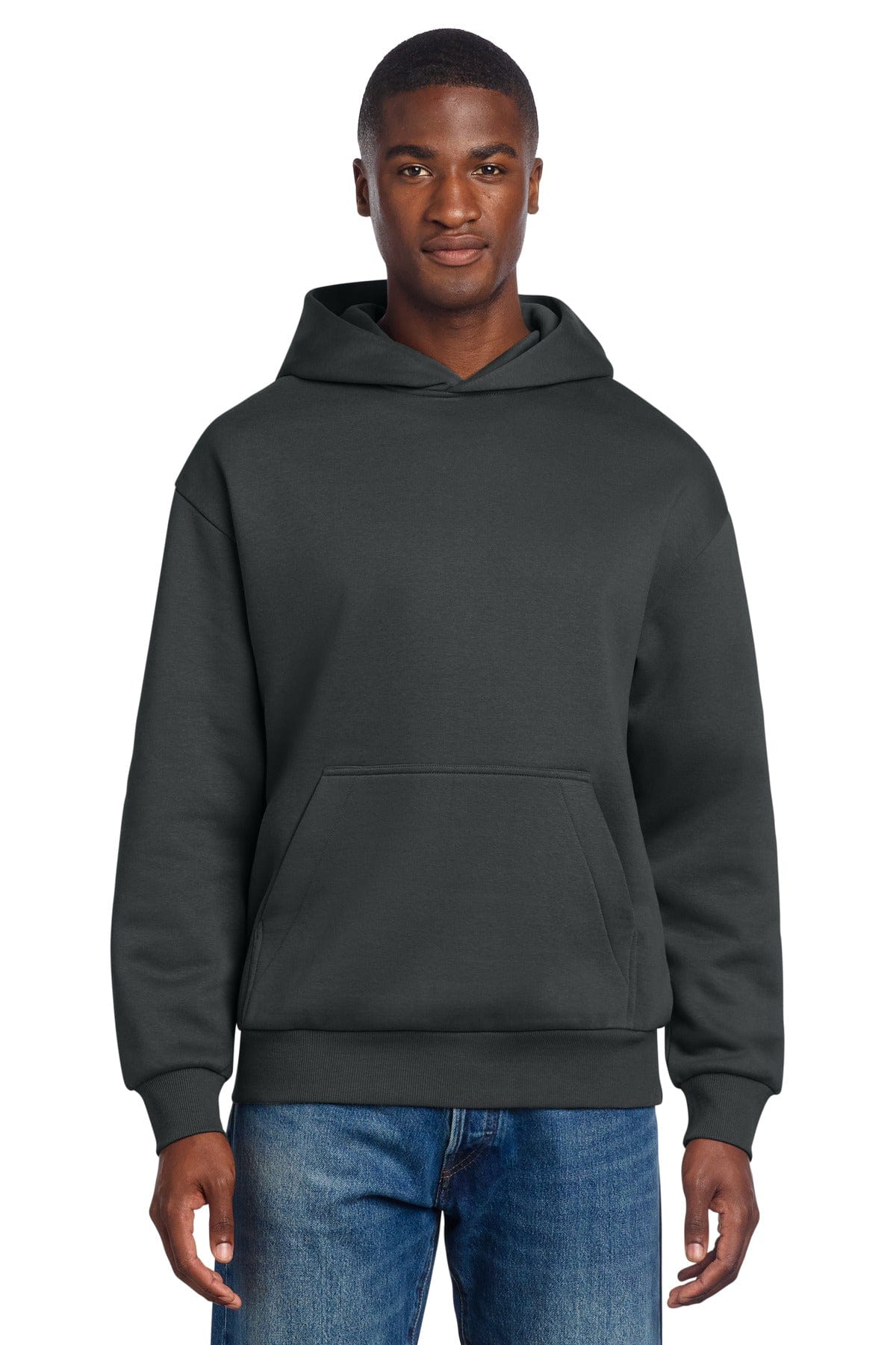 District DT6150 Heavyweight Fleece Hoodie in Charcoal