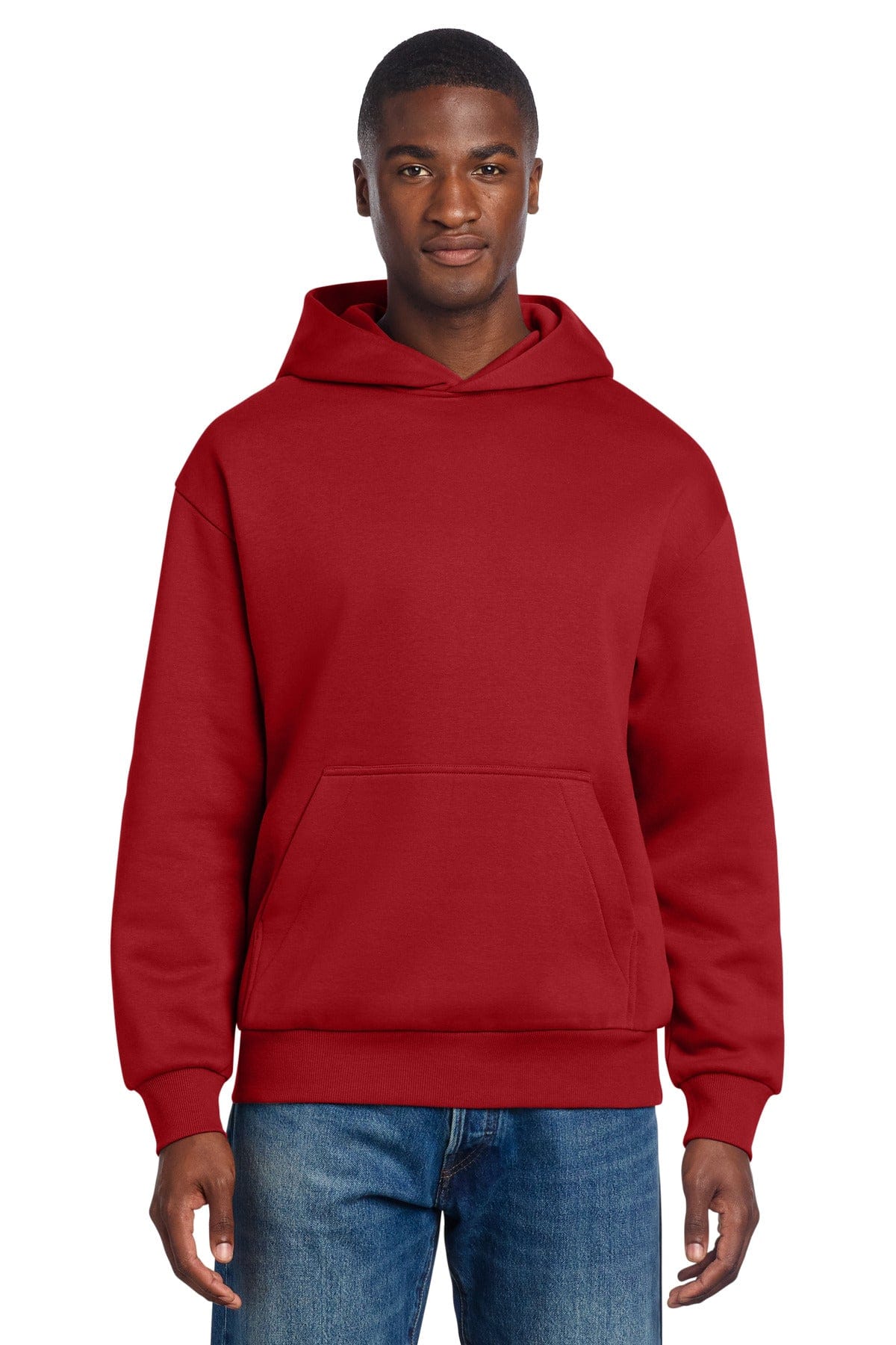 District DT6150 Heavyweight Fleece Hoodie in Classic Red