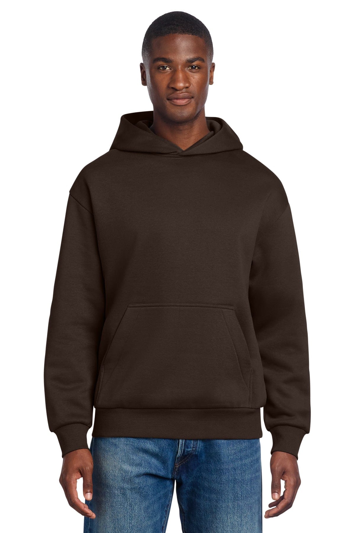 District DT6150 Heavyweight Fleece Hoodie in Dark Chocolate Brown