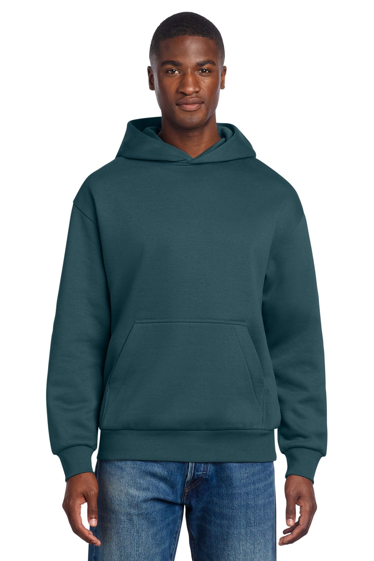 District DT6150 Heavyweight Fleece Hoodie in Deep Cyan