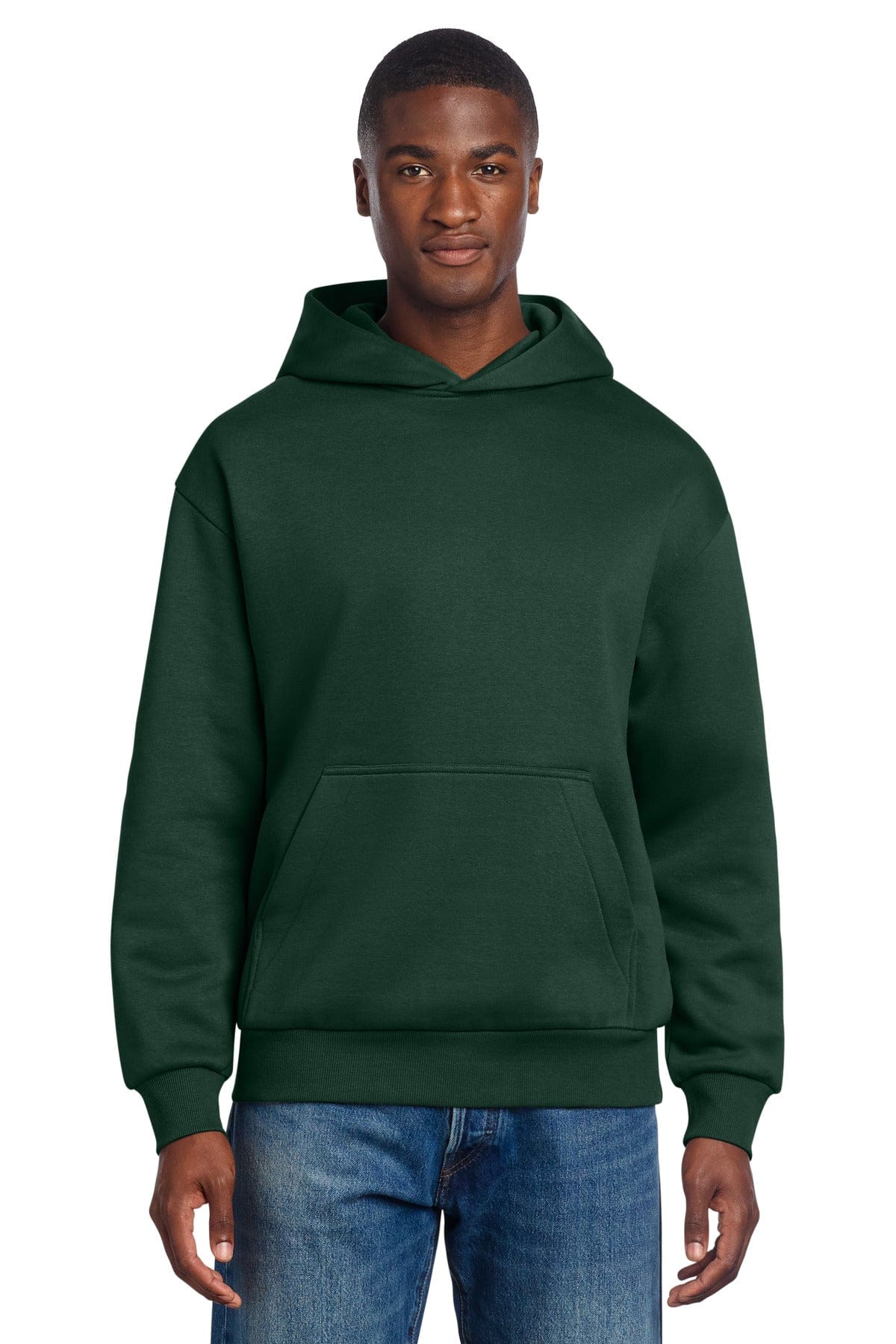 District DT6150 Heavyweight Fleece Hoodie in Forest Green