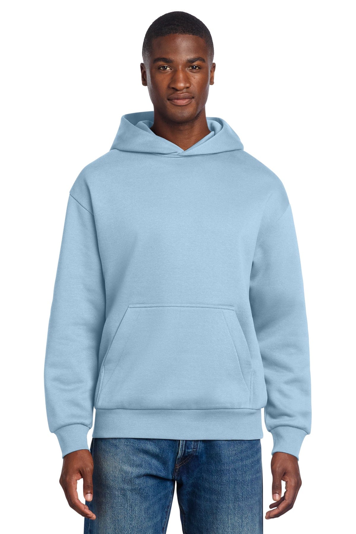 District DT6150 Heavyweight Fleece Hoodie in Ice Blue