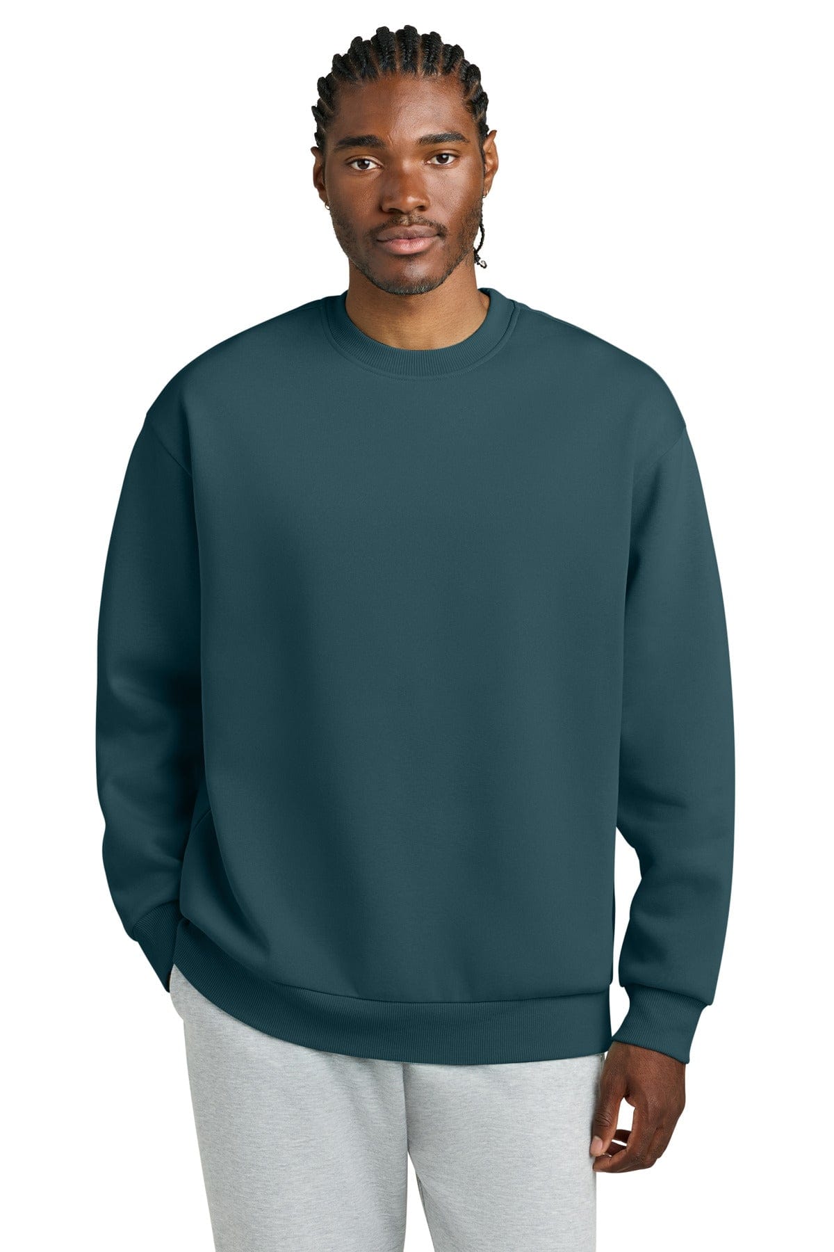 District DT6154 Heavyweight Fleece Crew in Deep Cyan