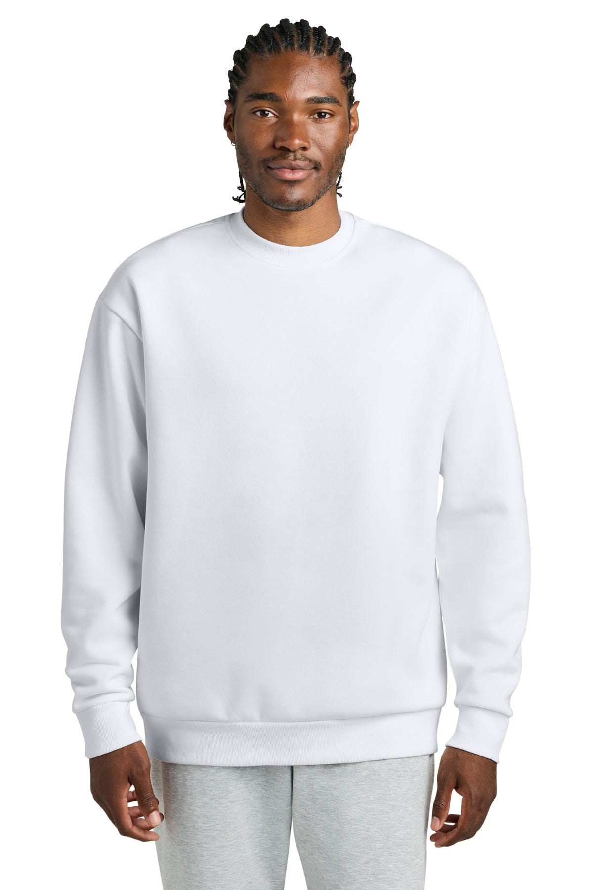 District DT6154 Heavyweight Fleece Crew in White