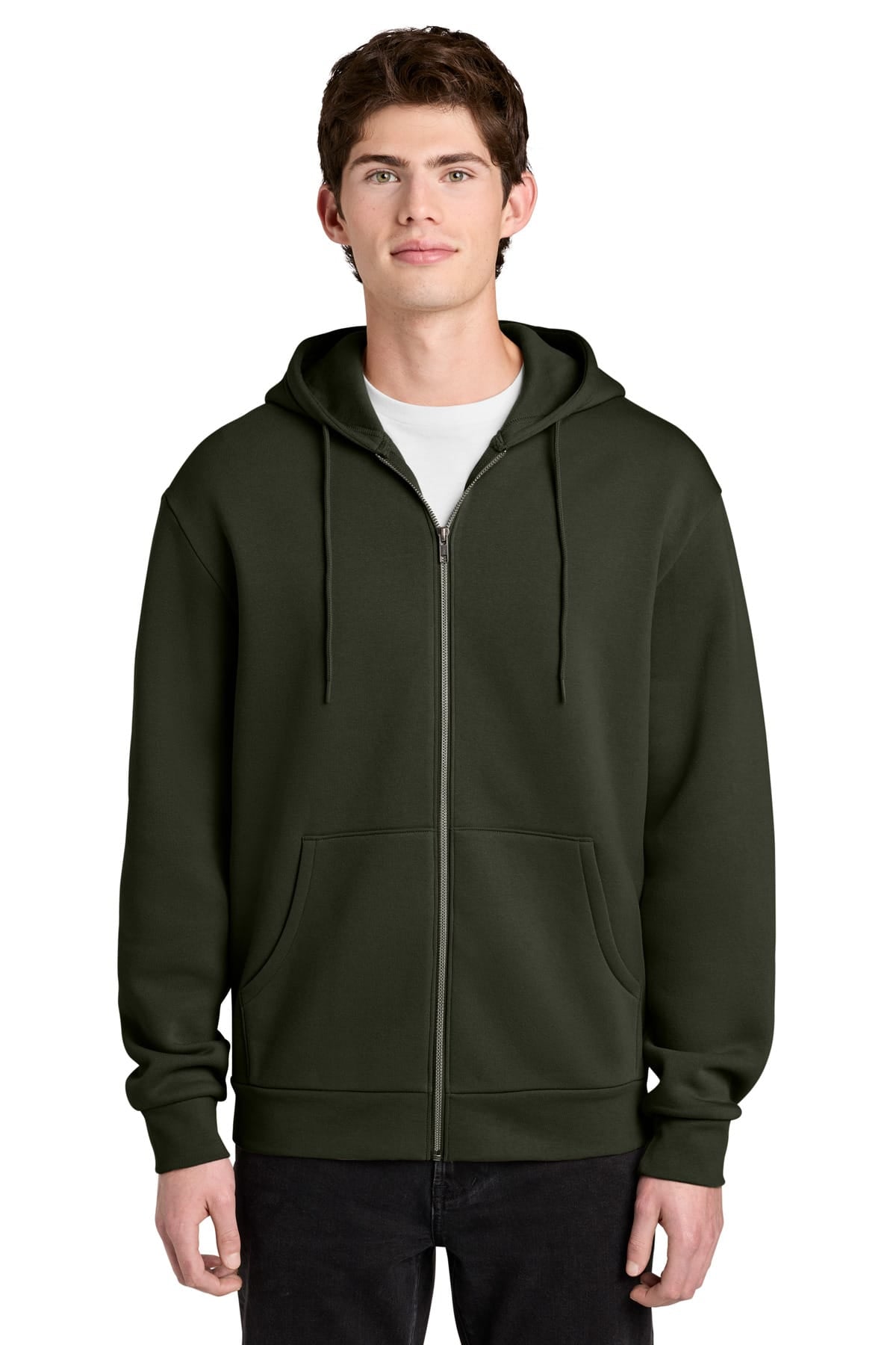 District DT6702 XS / Dark Olive District MelloFleece Full-Zip Hoodie DT6702