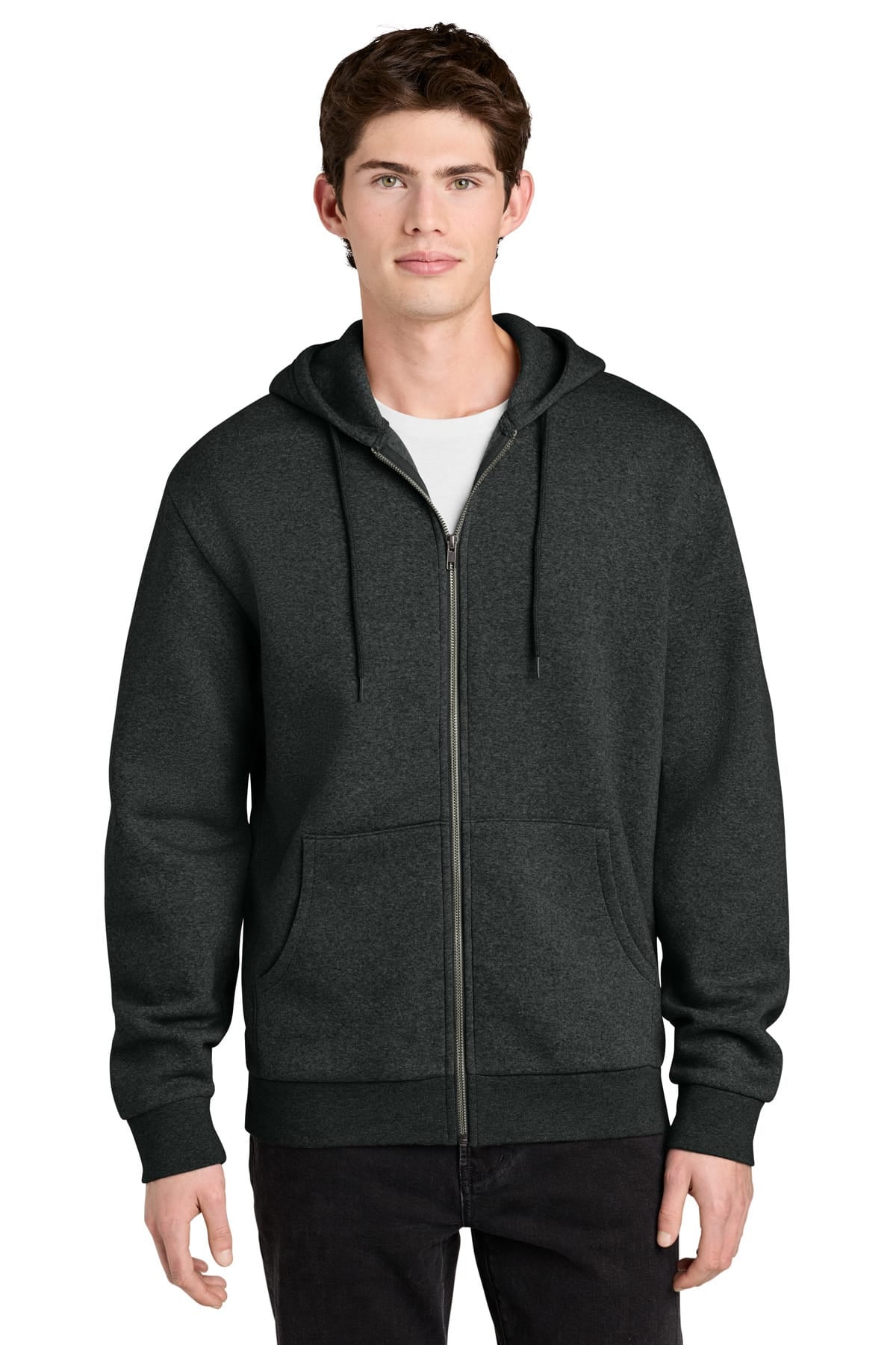 District DT6702 XS / Heathered Charcoal District MelloFleece Full-Zip Hoodie DT6702