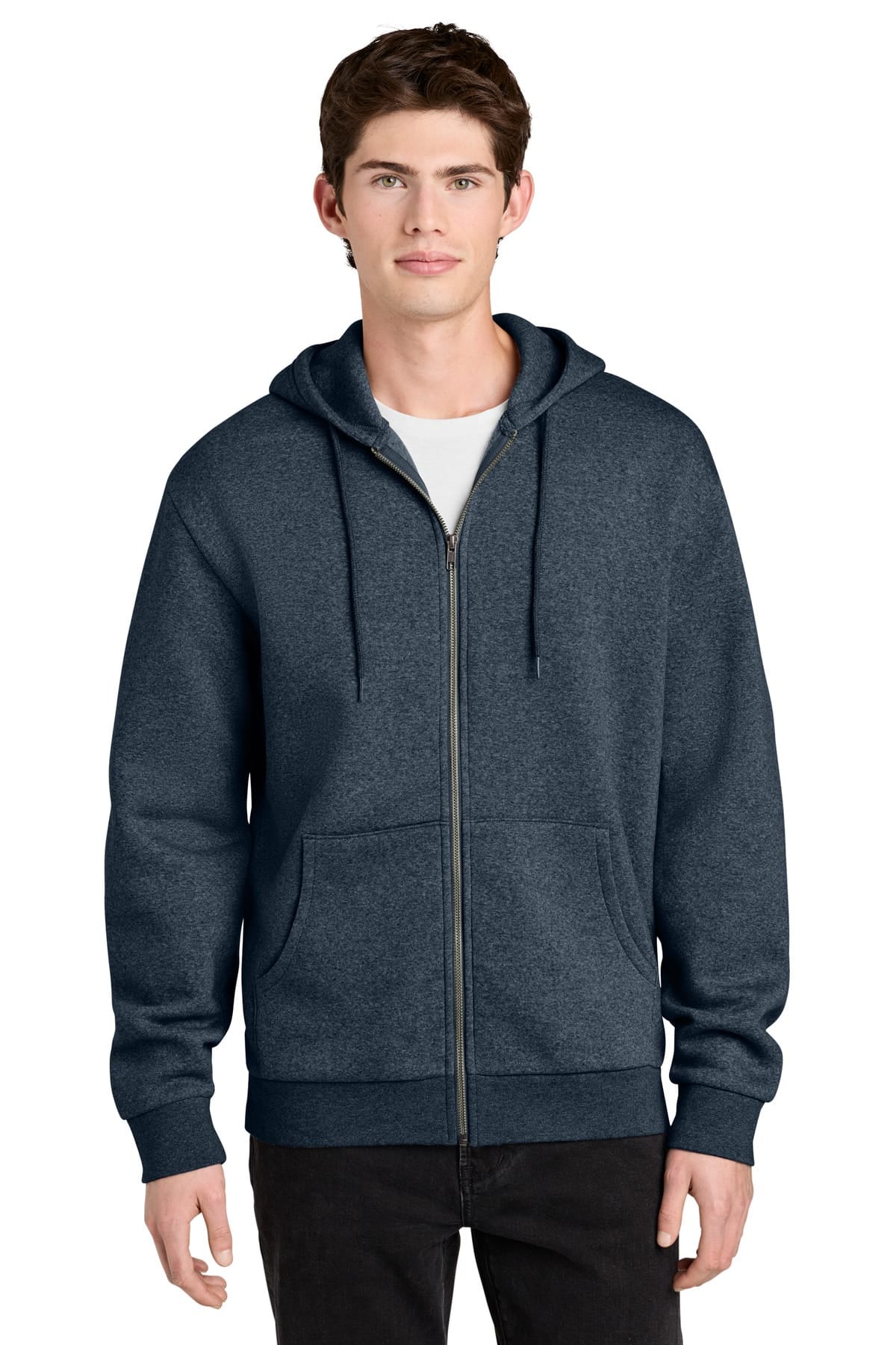 District DT6702 XS / Navy Heather District MelloFleece Full-Zip Hoodie DT6702
