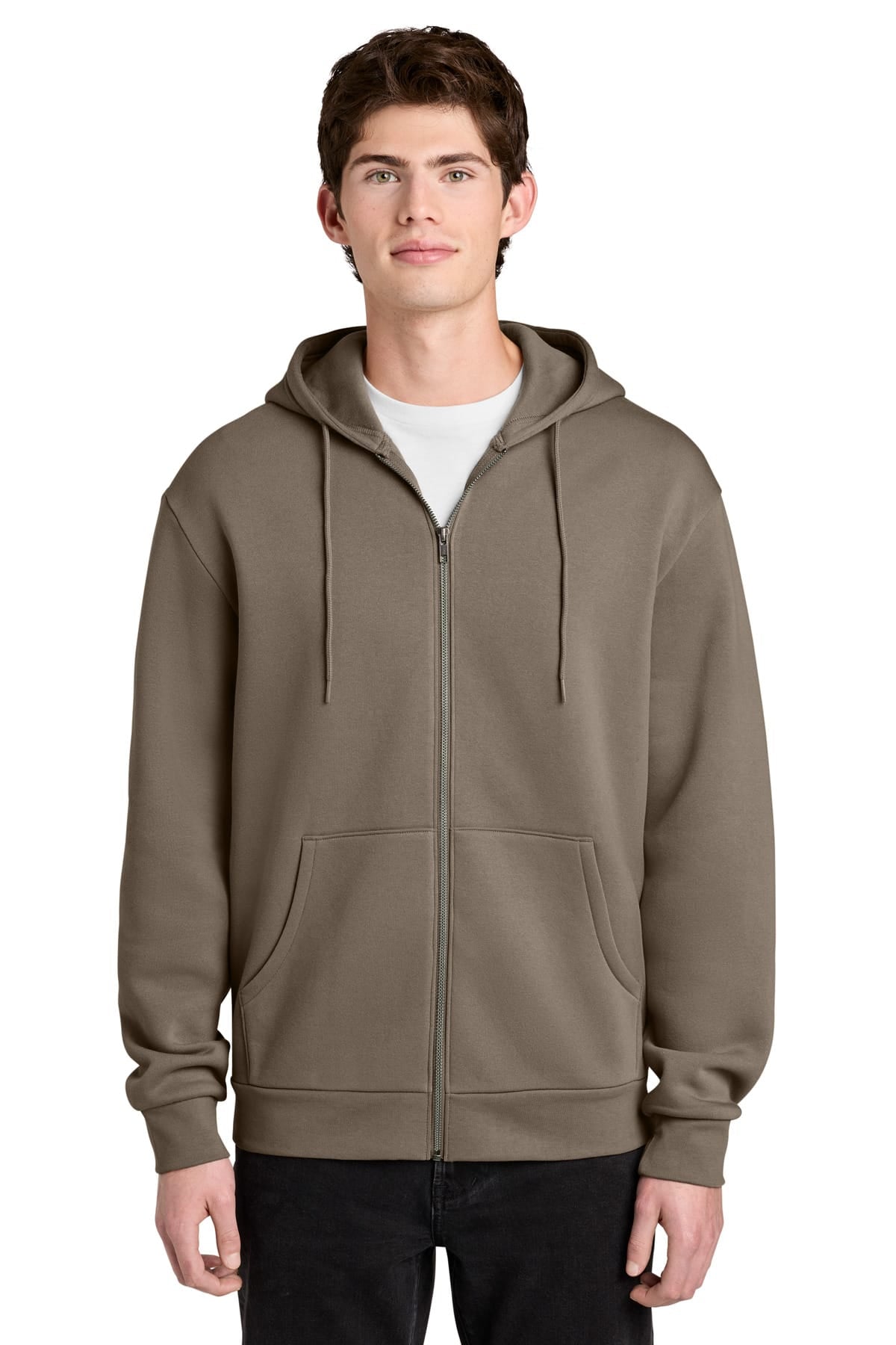 District DT6702 XS / Warm Taupe District MelloFleece Full-Zip Hoodie DT6702