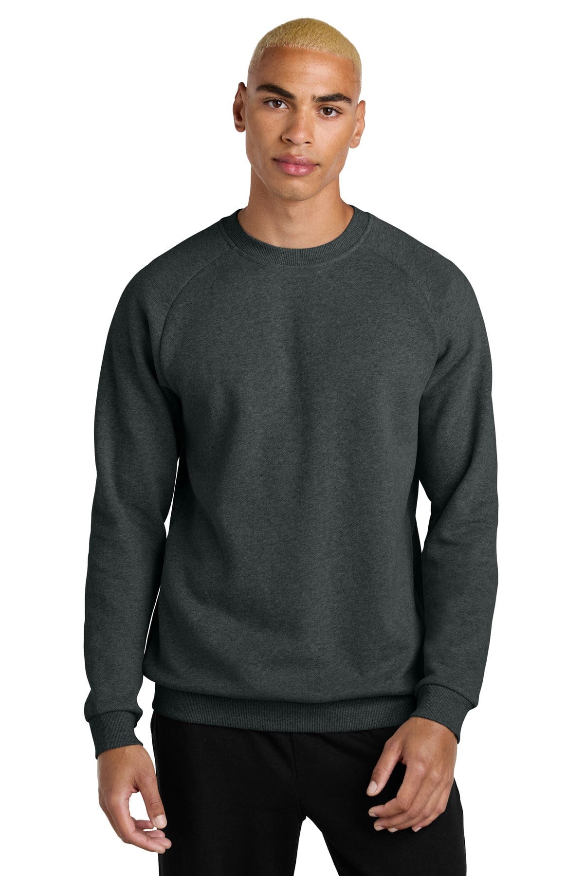 District DT7804 Cloud Fleece Crew in Heathered Charcoal