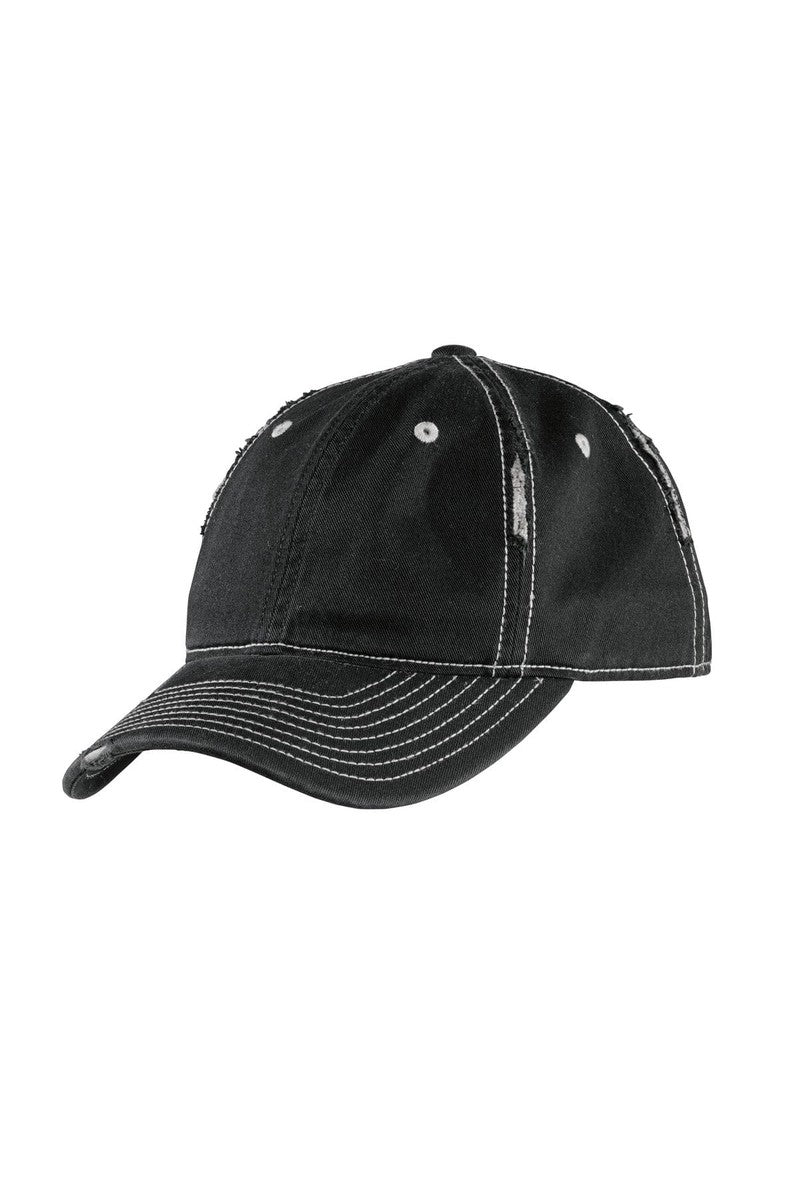 District Headwear OSFA / Black/ Chrome District DT612: Rip and Distressed Cap