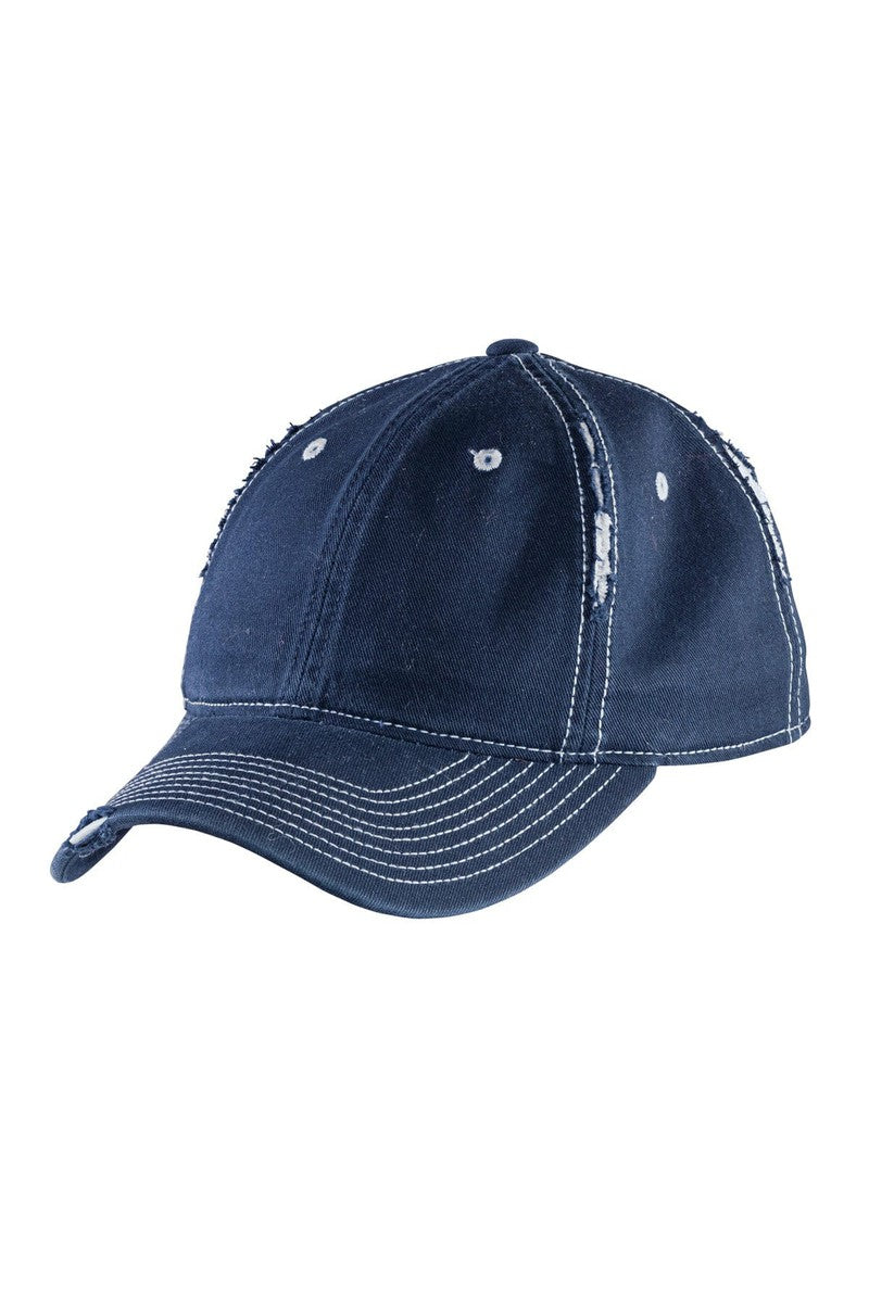 District Headwear OSFA / New Navy/ Light Blue District DT612: Rip and Distressed Cap