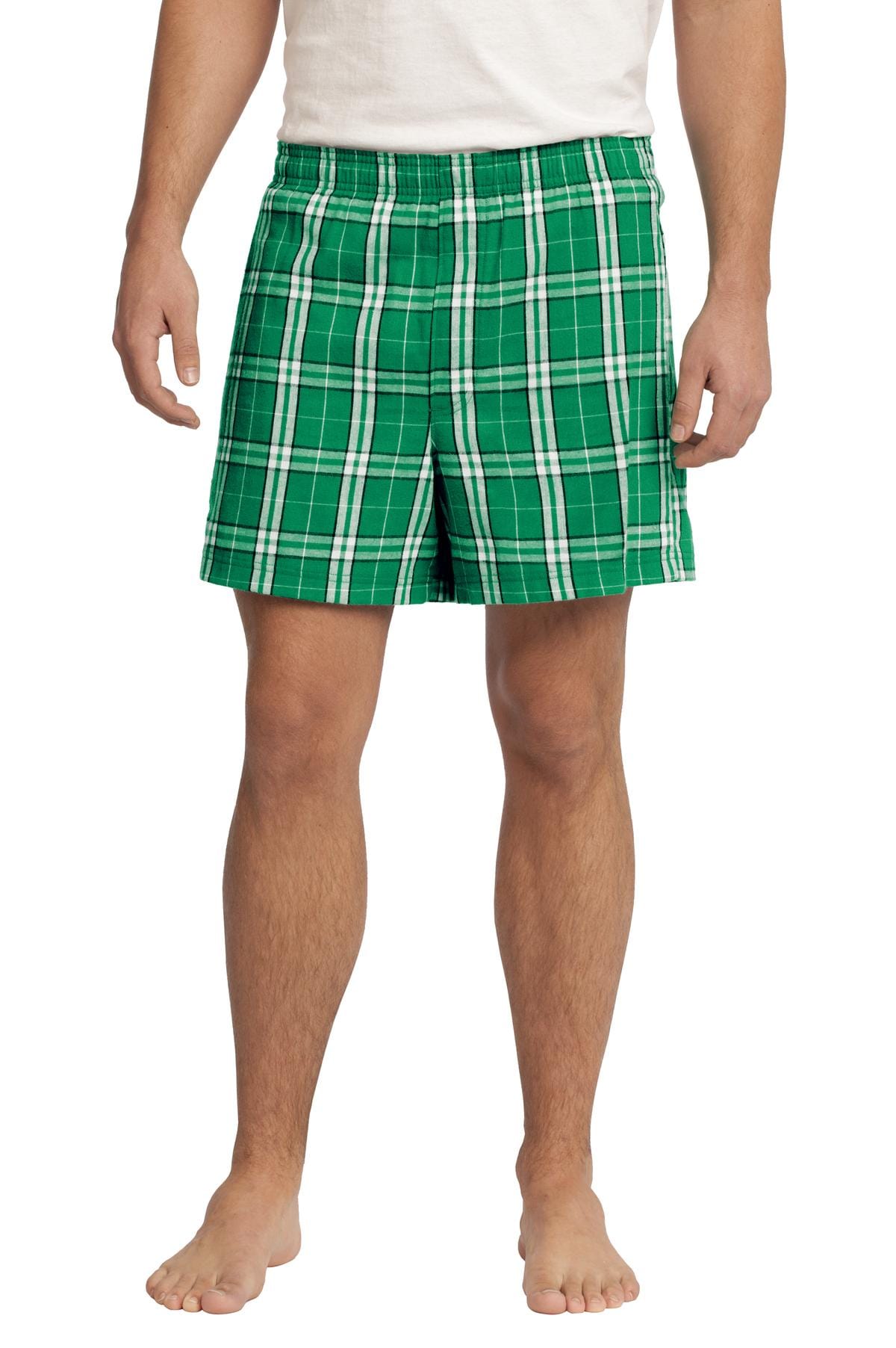 District Juniors & Young Men S / Kelly Green DISCONTINUED  District ®  - Young Mens Flannel Plaid Boxer. DT1801