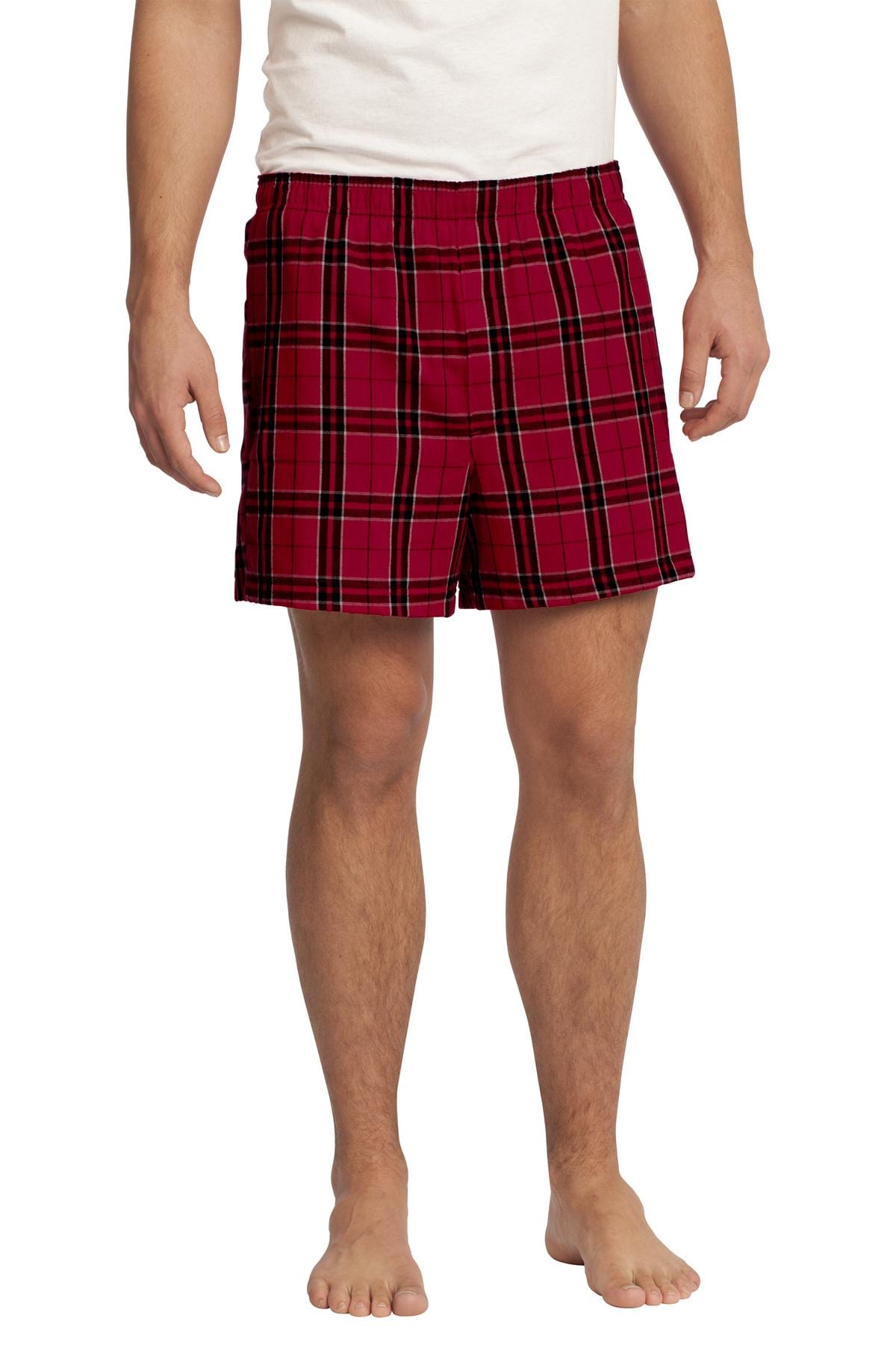 District Juniors & Young Men S / New Red DISCONTINUED  District ®  - Young Mens Flannel Plaid Boxer. DT1801