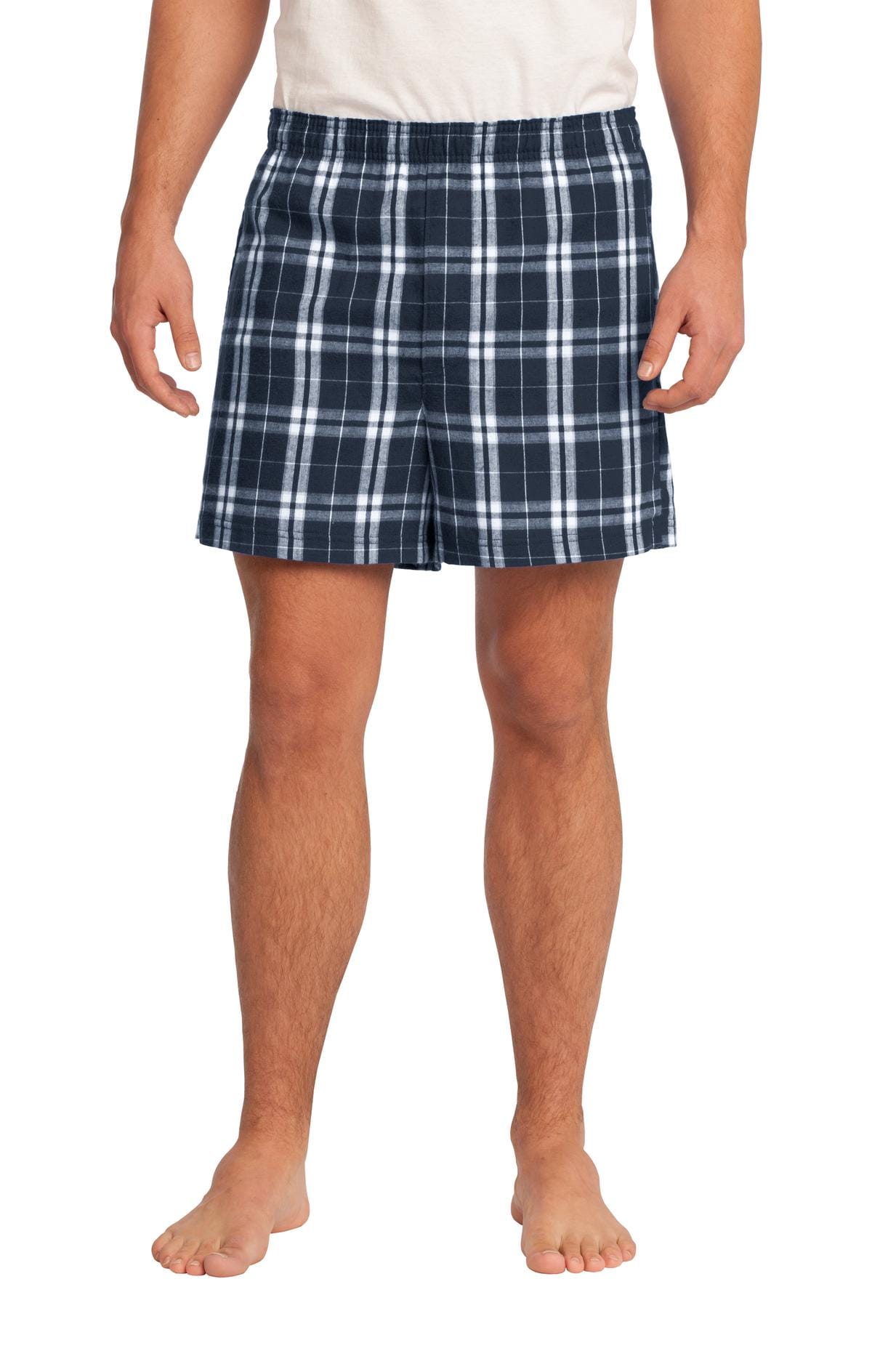 District Juniors & Young Men S / True Navy DISCONTINUED  District ®  - Young Mens Flannel Plaid Boxer. DT1801