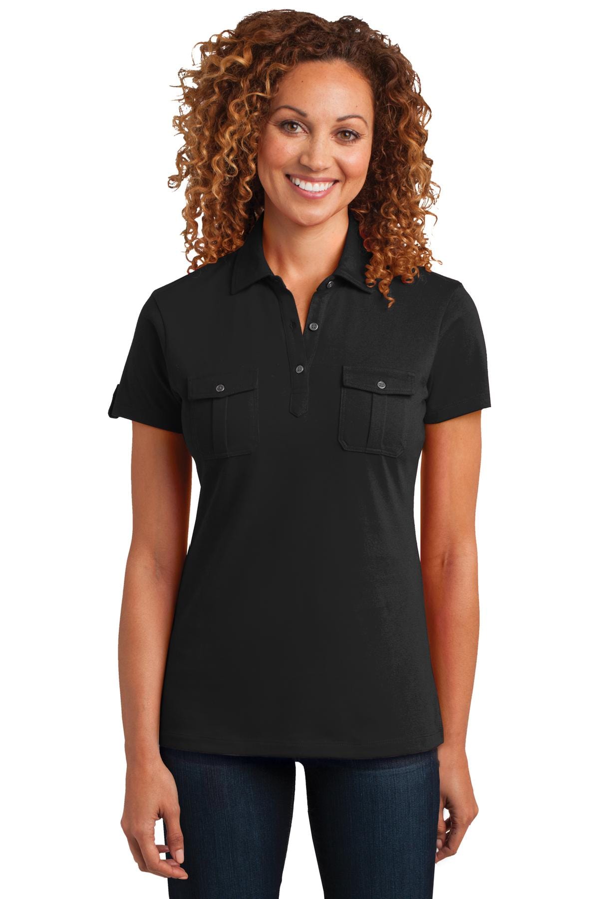 District Ladies DISCONTINUED  District Made ®  Ladies Double Pocket Polo. DM433