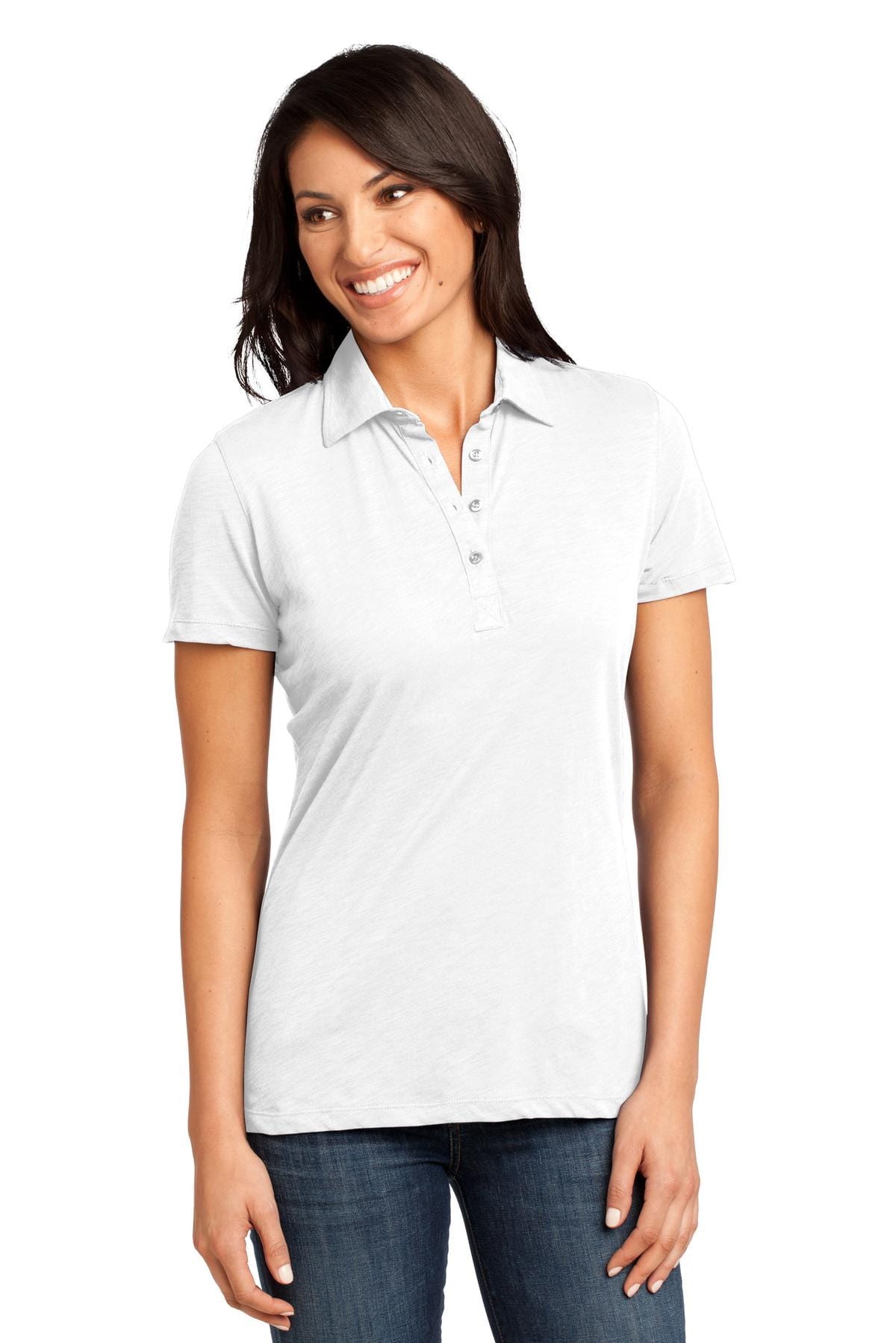 District Ladies DISCONTINUED  District Made ®  - Ladies Slub Polo. DM450