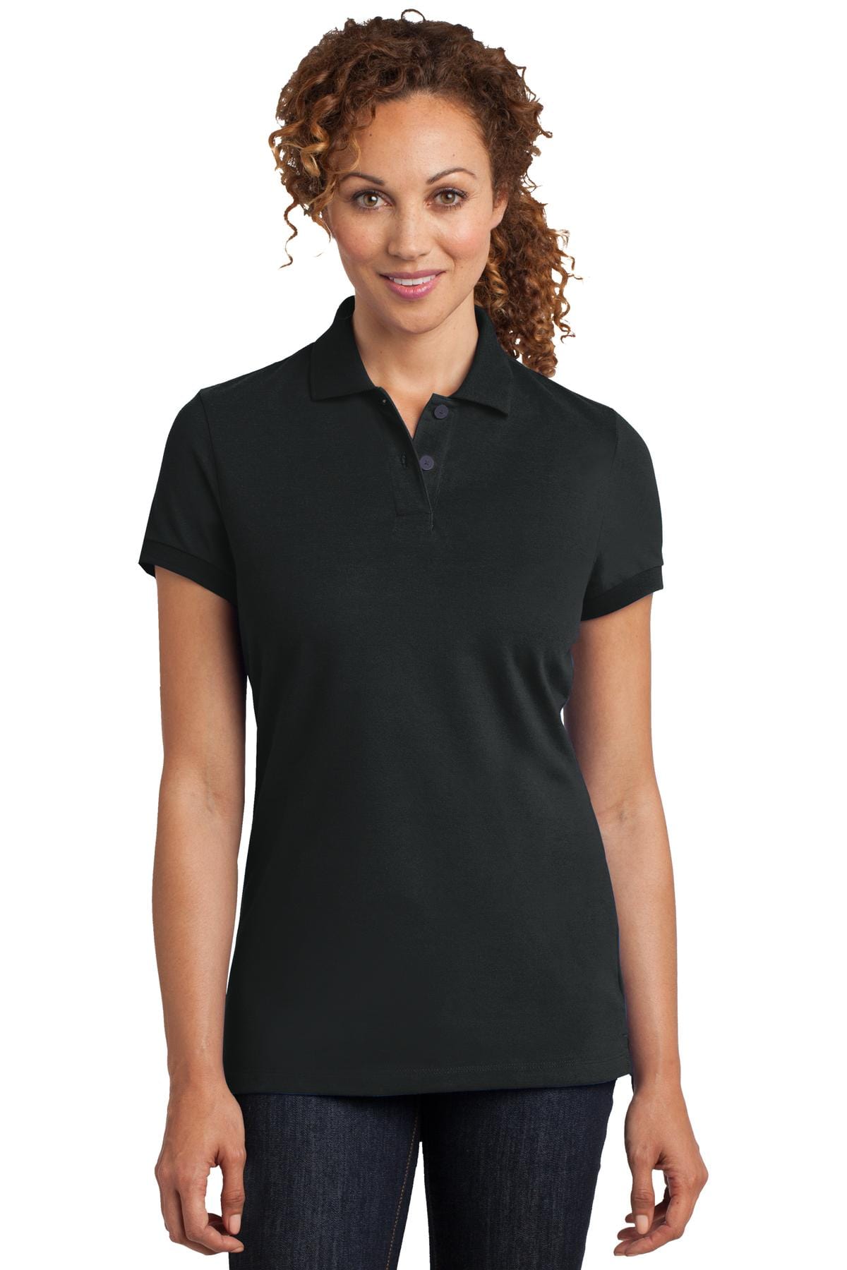 District Ladies DISCONTINUED  District Made ®  Ladies Stretch Pique Polo. DM425
