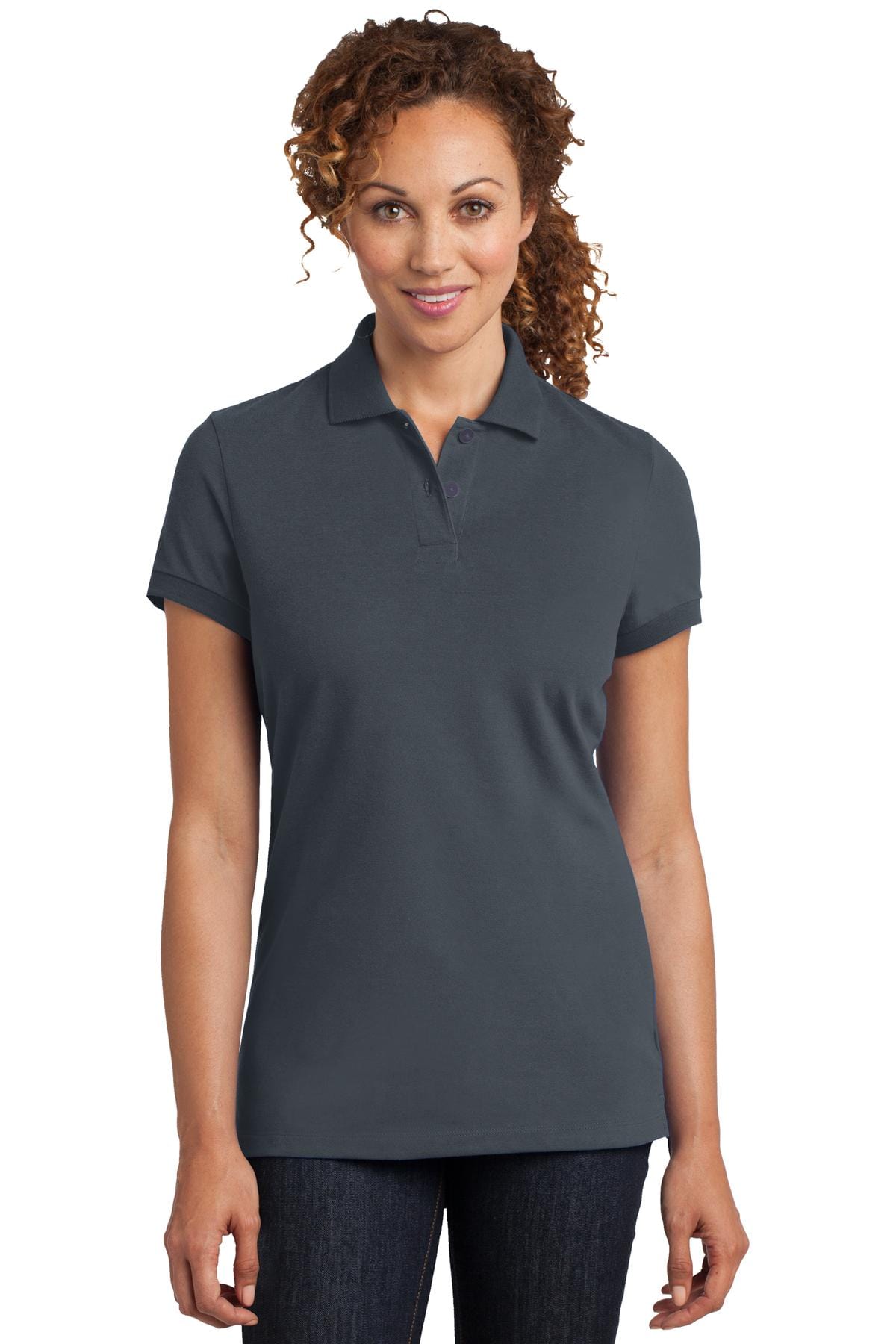 District Ladies DISCONTINUED  District Made ®  Ladies Stretch Pique Polo. DM425