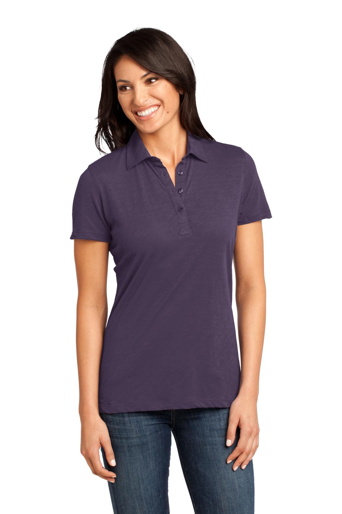 District Ladies XS / Eggplant DISCONTINUED  District Made ®  - Ladies Slub Polo. DM450