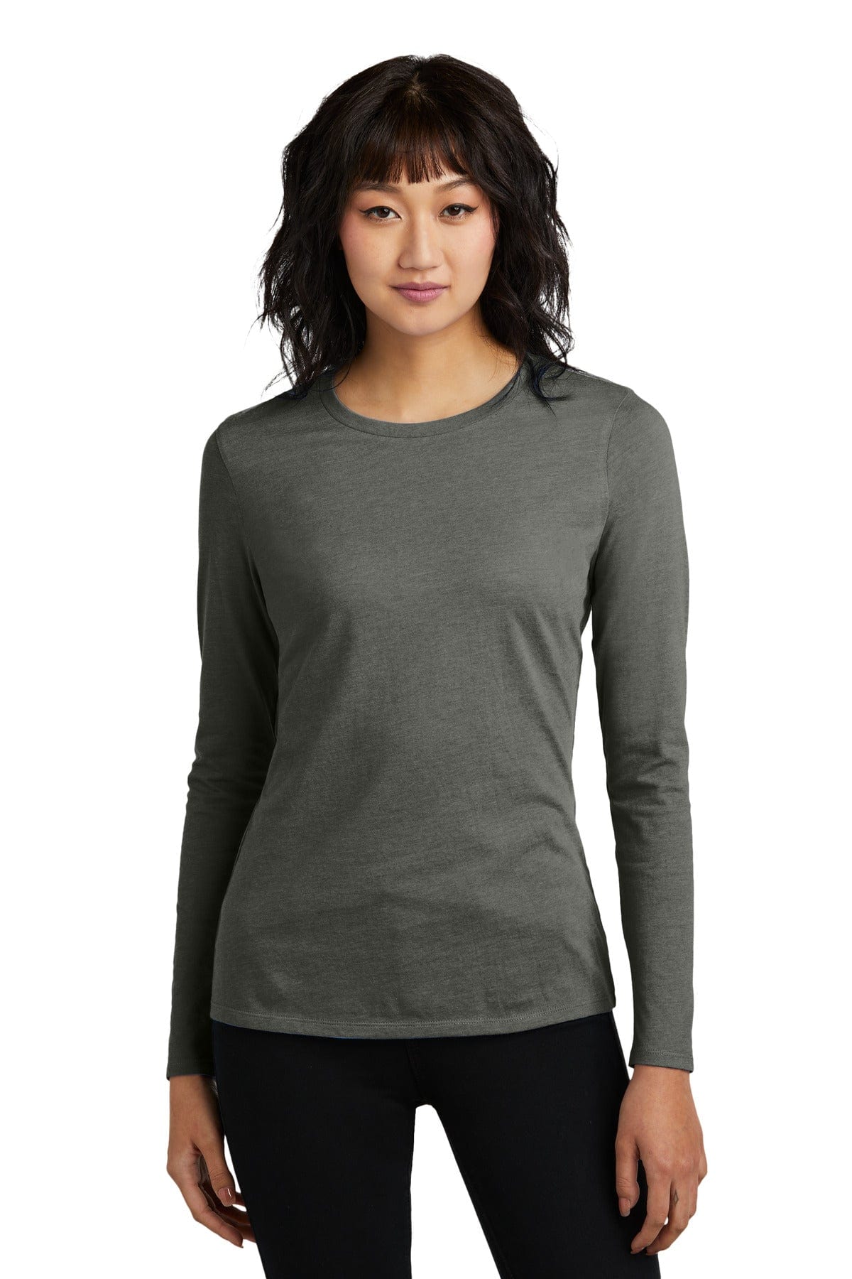 District Ladies L / Heathered Charcoal District DT110: Women's Perfect Blend CVC Long Sleeve Tee
