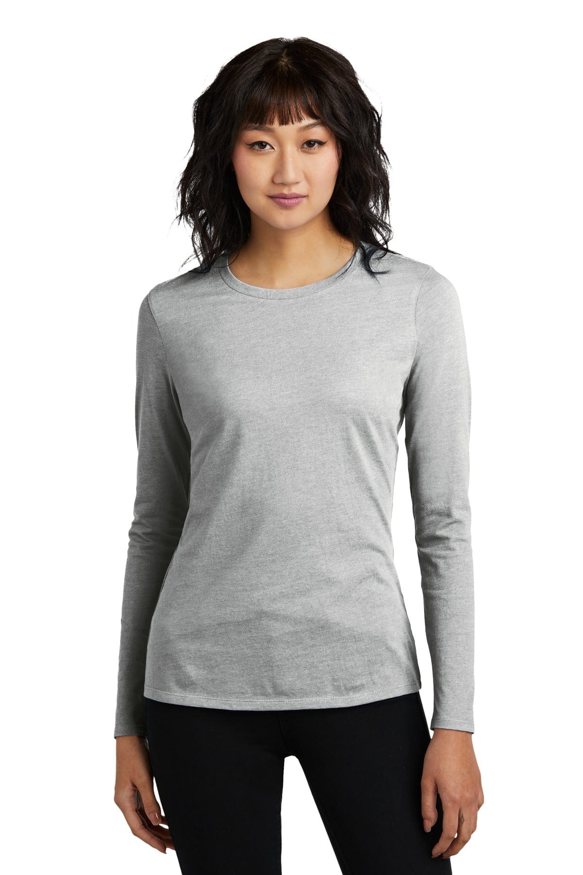 District Ladies XS / Light Heather Grey District DT110: Women's Perfect Blend CVC Long Sleeve Tee