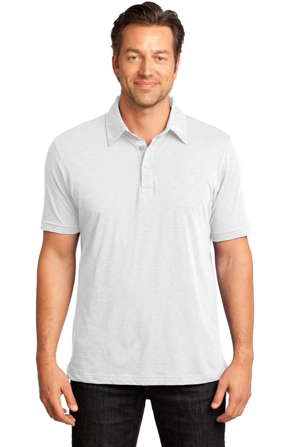 District Polos/Knits DISCONTINUED  District Made ®  - Mens Slub Polo. DM350