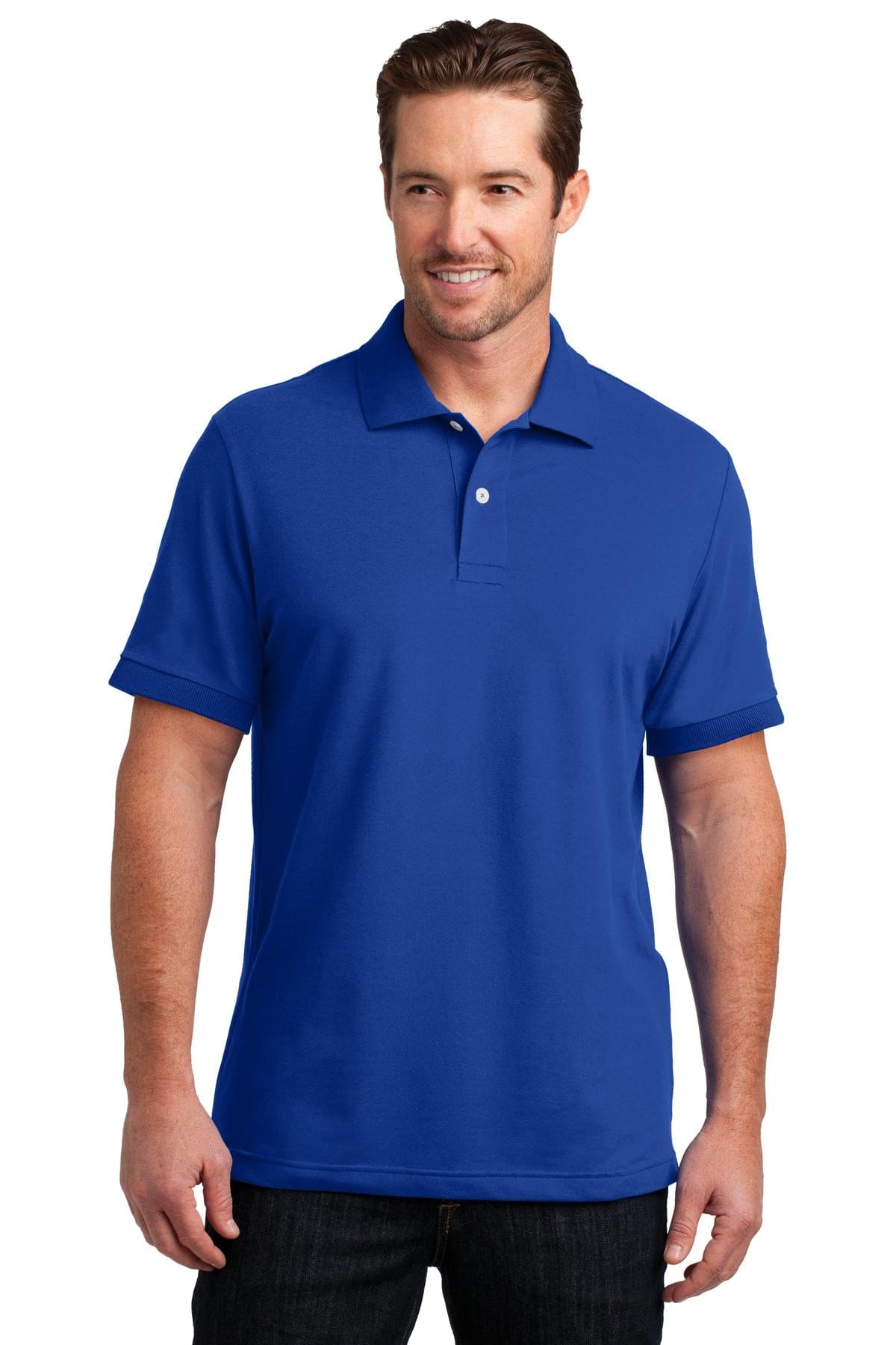 District Polos/Knits DISCONTINUED  District Made ®  Mens Stretch Pique Polo. DM325