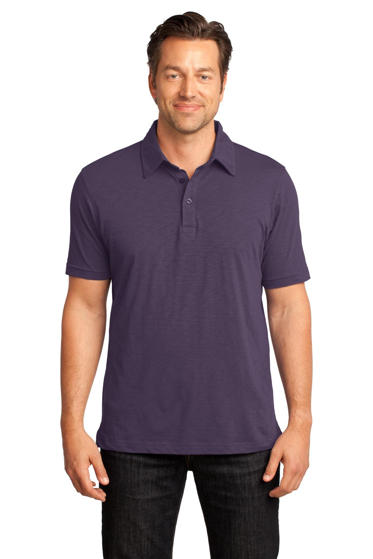 District Polos/Knits 4XL / Eggplant DISCONTINUED  District Made ®  - Mens Slub Polo. DM350