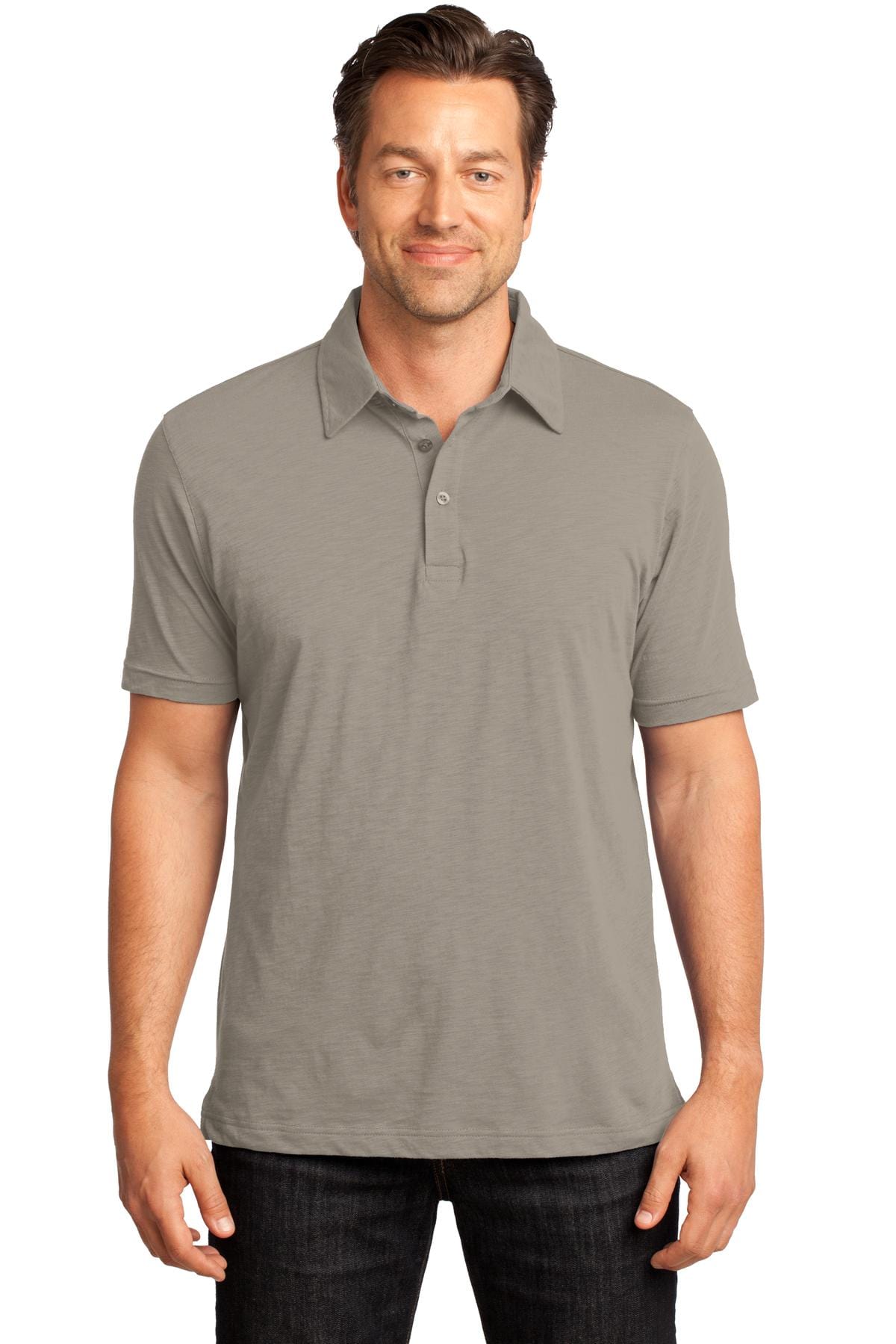 District Polos/Knits XS / Frost Grey DISCONTINUED  District Made ®  - Mens Slub Polo. DM350