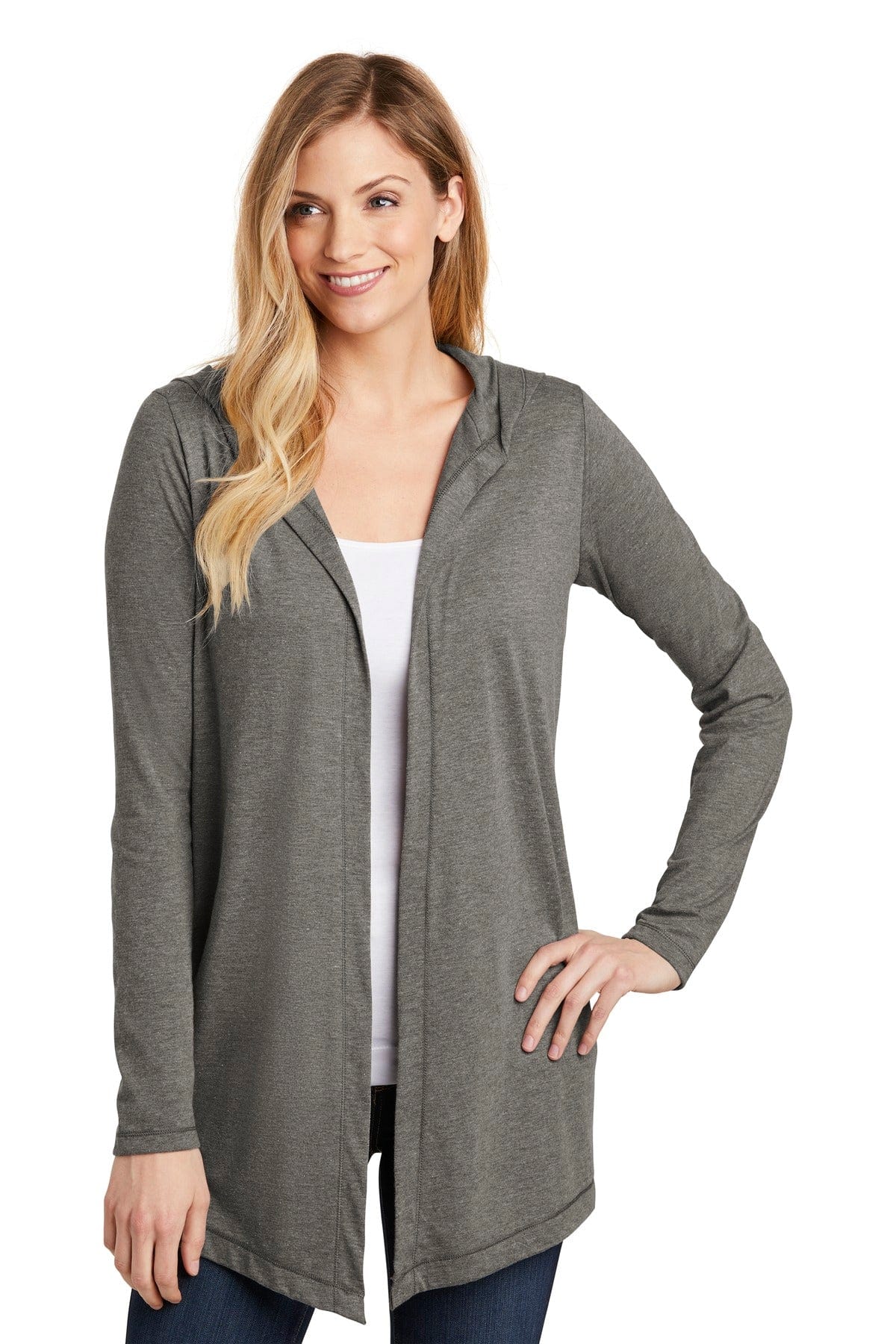 District Polos/Knits XS / Grey Frost District DT156: Women's Perfect Tri Hooded Cardigan
