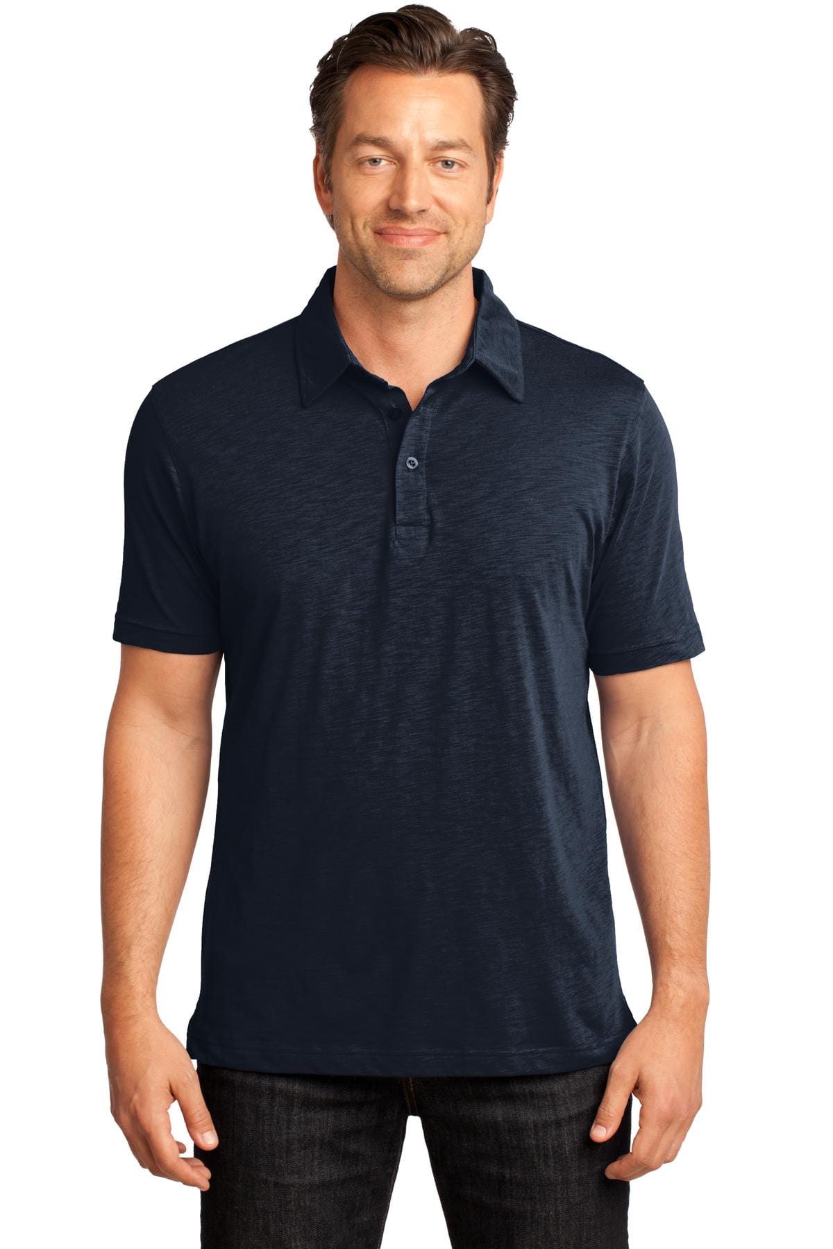 District Polos/Knits XS / New Navy DISCONTINUED  District Made ®  - Mens Slub Polo. DM350