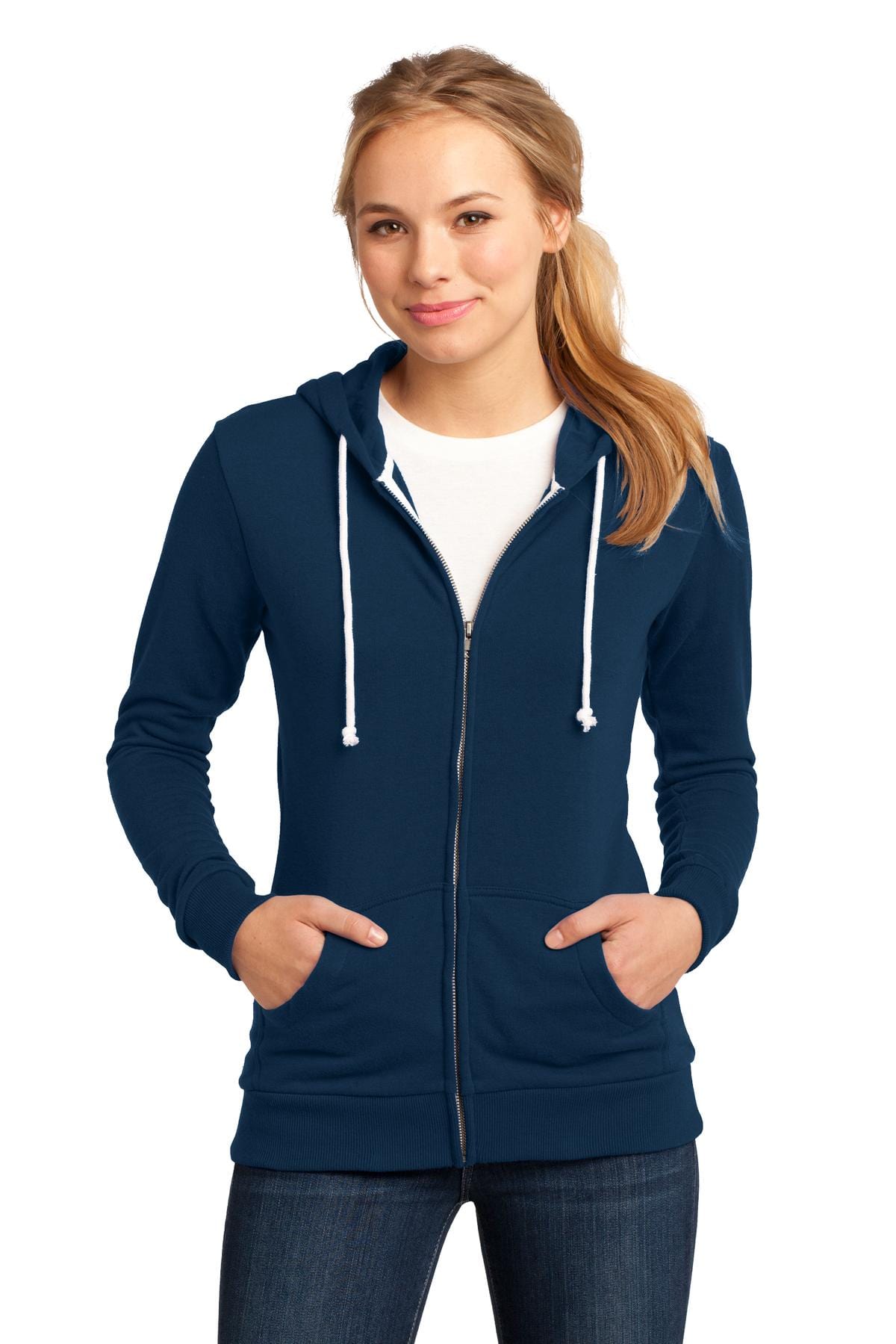 District Sweatshirts/Fleece DISCONTINUED  District ®  - Juniors Core Fleece Full-Zip Hoodie DT290