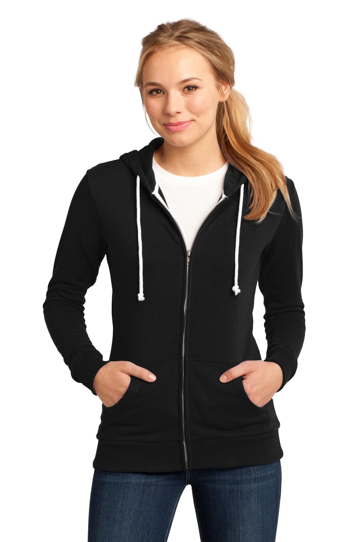 District Sweatshirts/Fleece DISCONTINUED  District ®  - Juniors Core Fleece Full-Zip Hoodie DT290