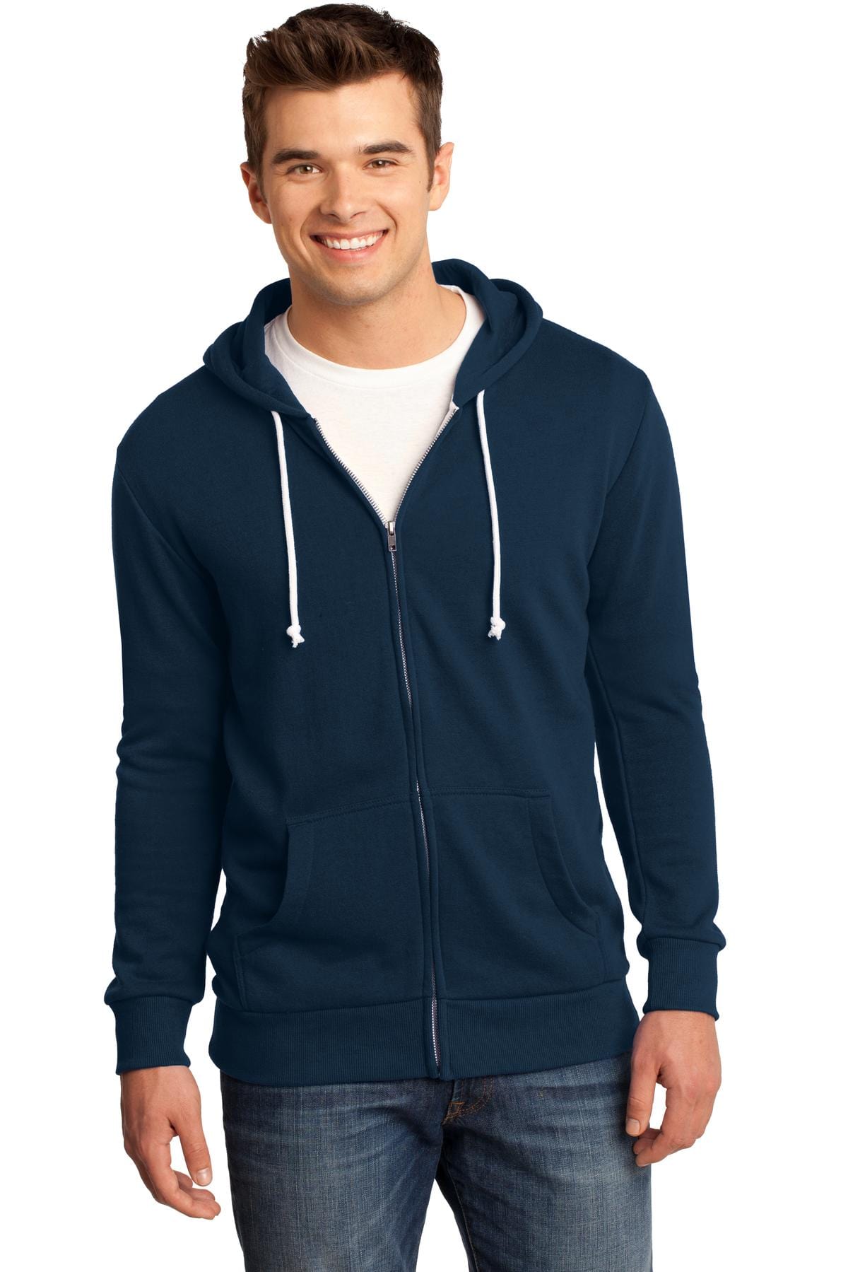 District Sweatshirts/Fleece DISCONTINUED  District ®  - Young Mens Core Fleece Full-Zip Hoodie DT190