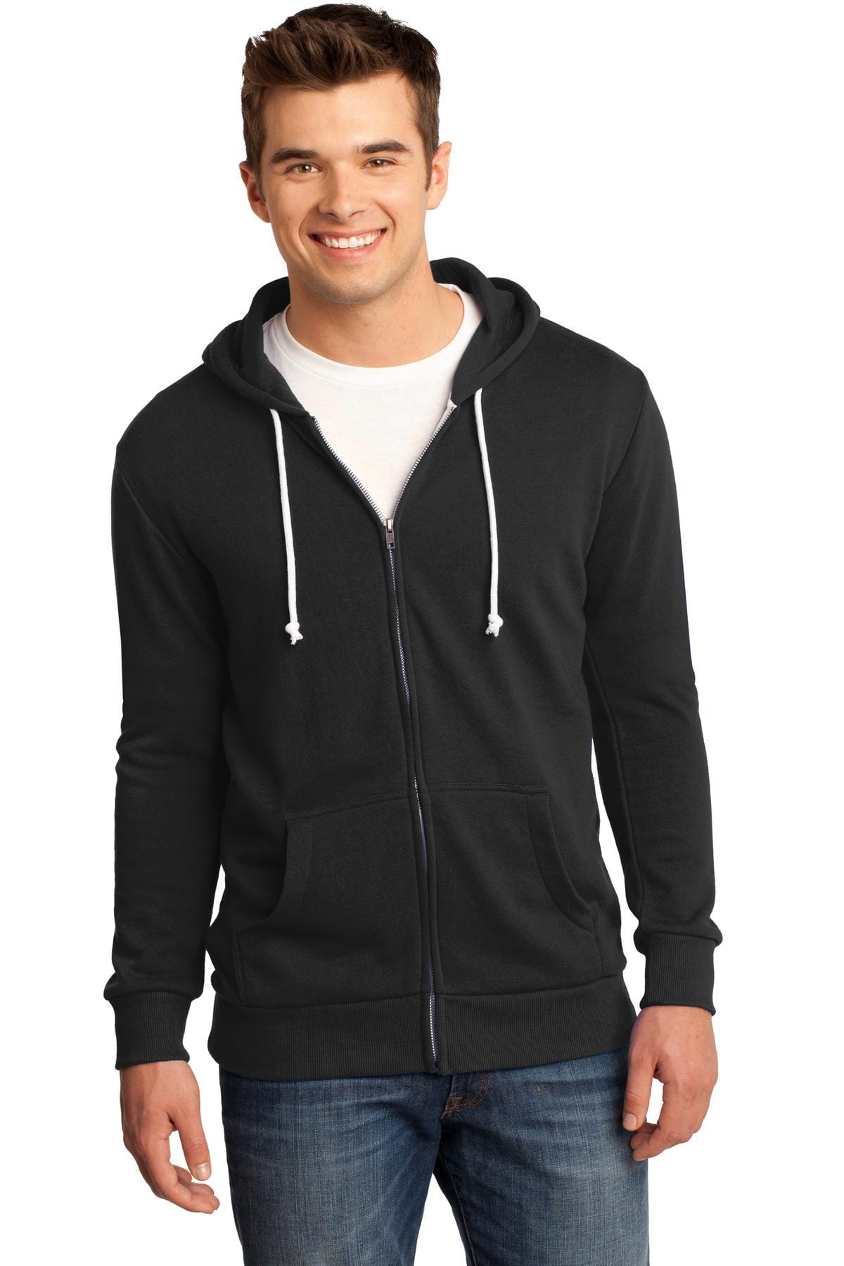 District Sweatshirts/Fleece DISCONTINUED  District ®  - Young Mens Core Fleece Full-Zip Hoodie DT190