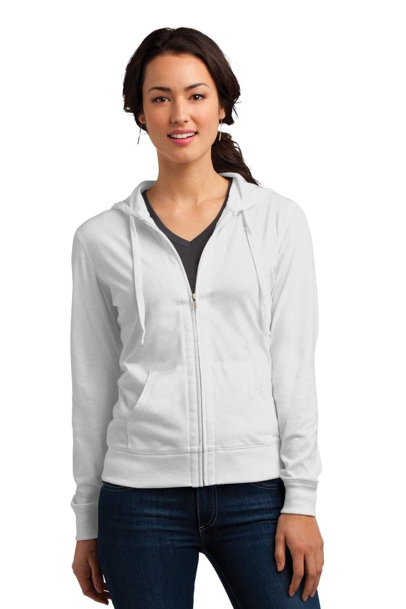 District Sweatshirts/Fleece District DT2100: Women's Fitted Jersey Full-Zip Hoodie