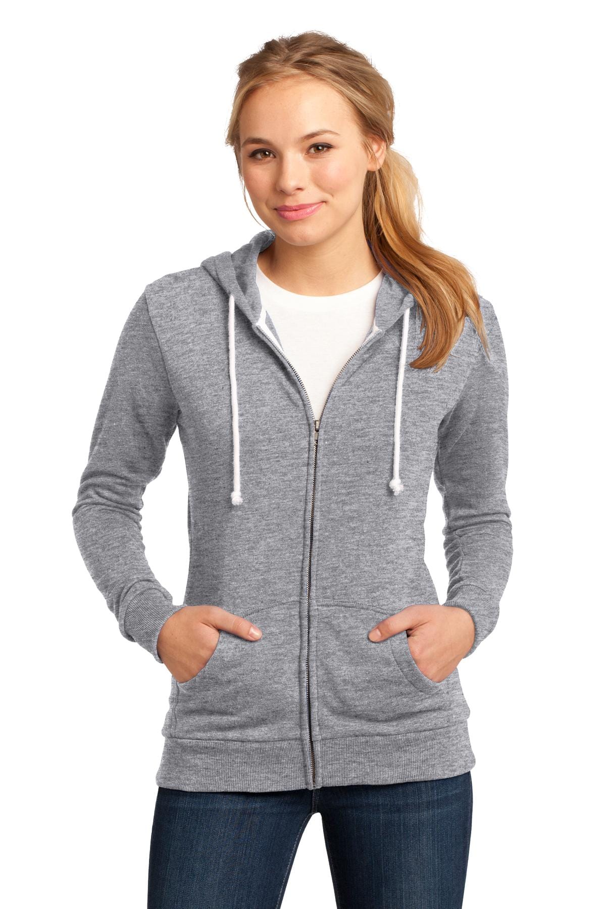District Sweatshirts/Fleece S / Athletic Heather DISCONTINUED  District ®  - Juniors Core Fleece Full-Zip Hoodie DT290