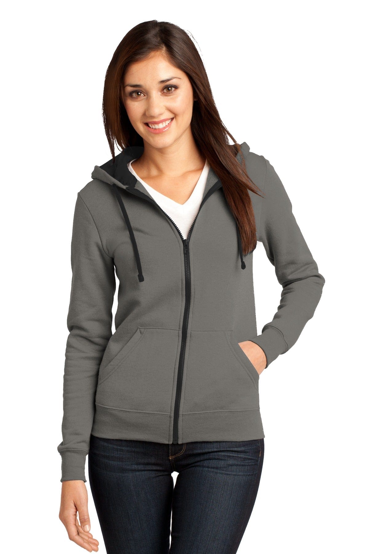 District Sweatshirts/Fleece S / Grey DISCONTINUED  District ®  - Juniors The Concert Fleece ®  Full-Zip Hoodie. DT801