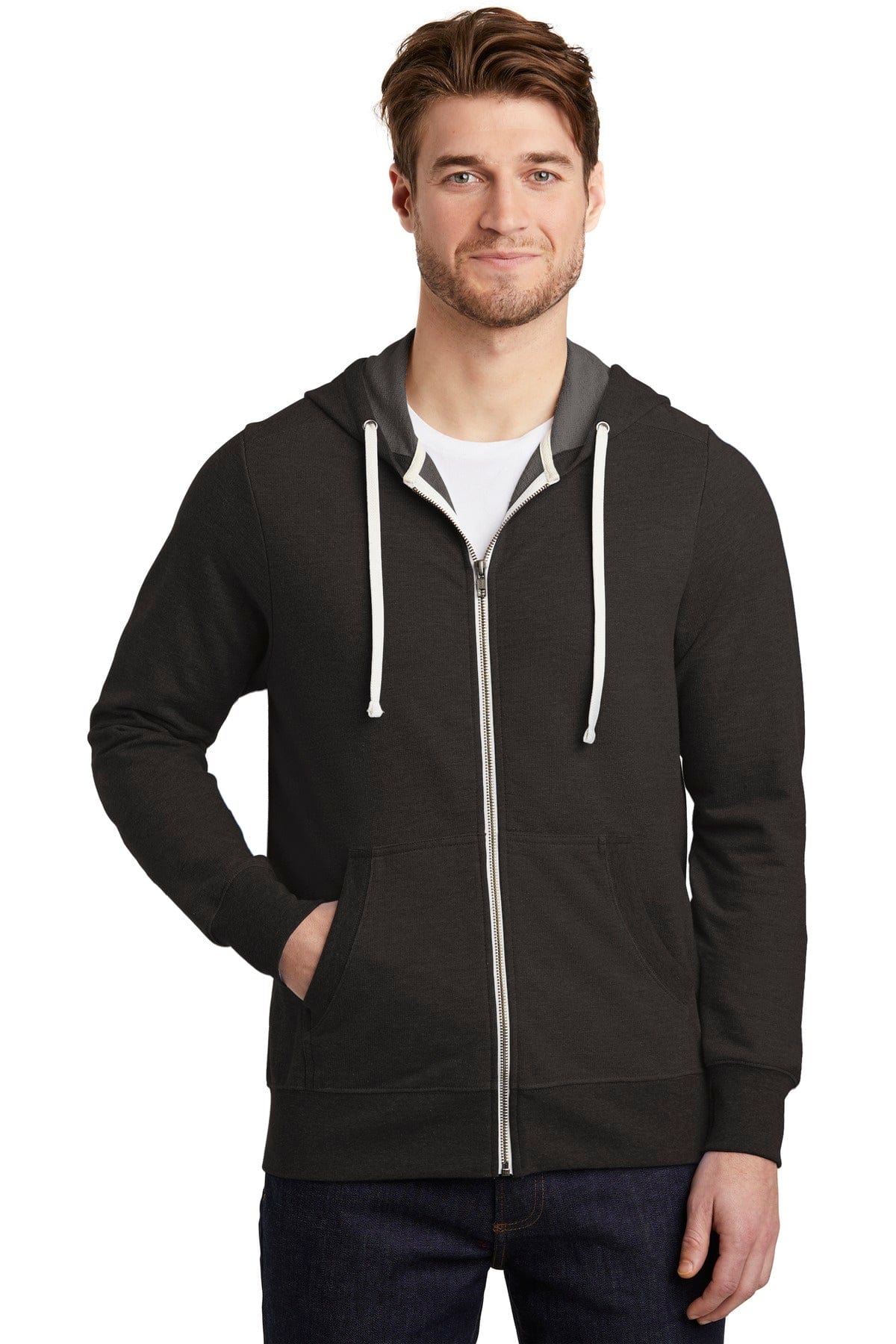 District Sweatshirts/Fleece XS / Black District DT356: Perfect Tri French Terry Full-Zip Hoodie