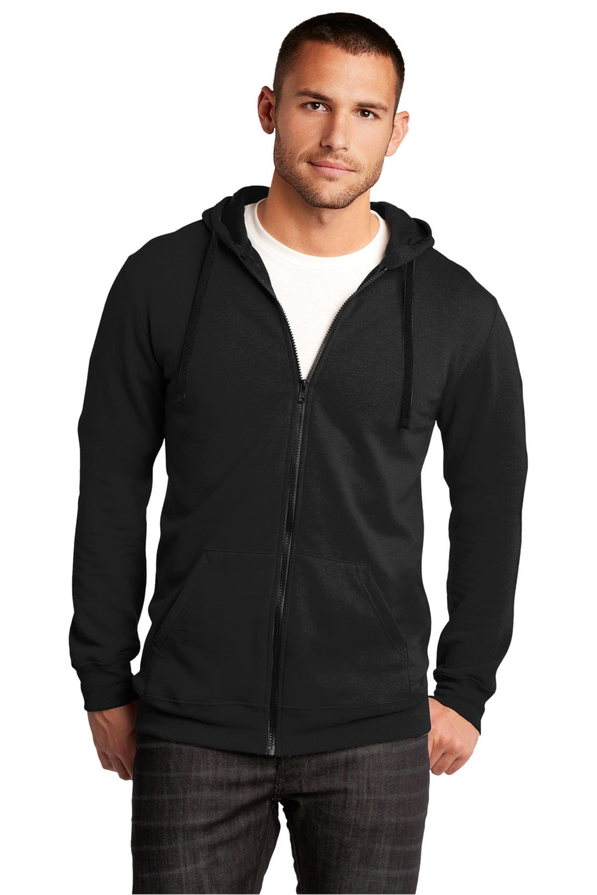 District Sweatshirts/Fleece XS / Black District DT800: The Concert Fleece Full-Zip Hoodie
