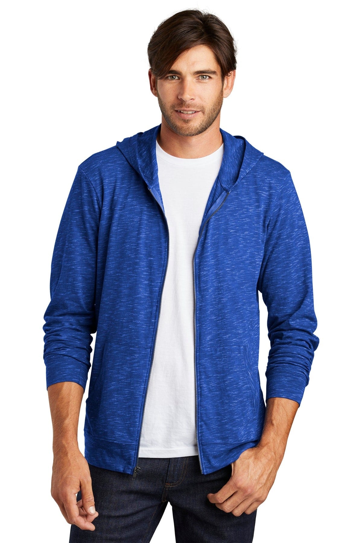 District Sweatshirts/Fleece XS / Deep Royal District DT565: Medal Full-Zip Hoodie