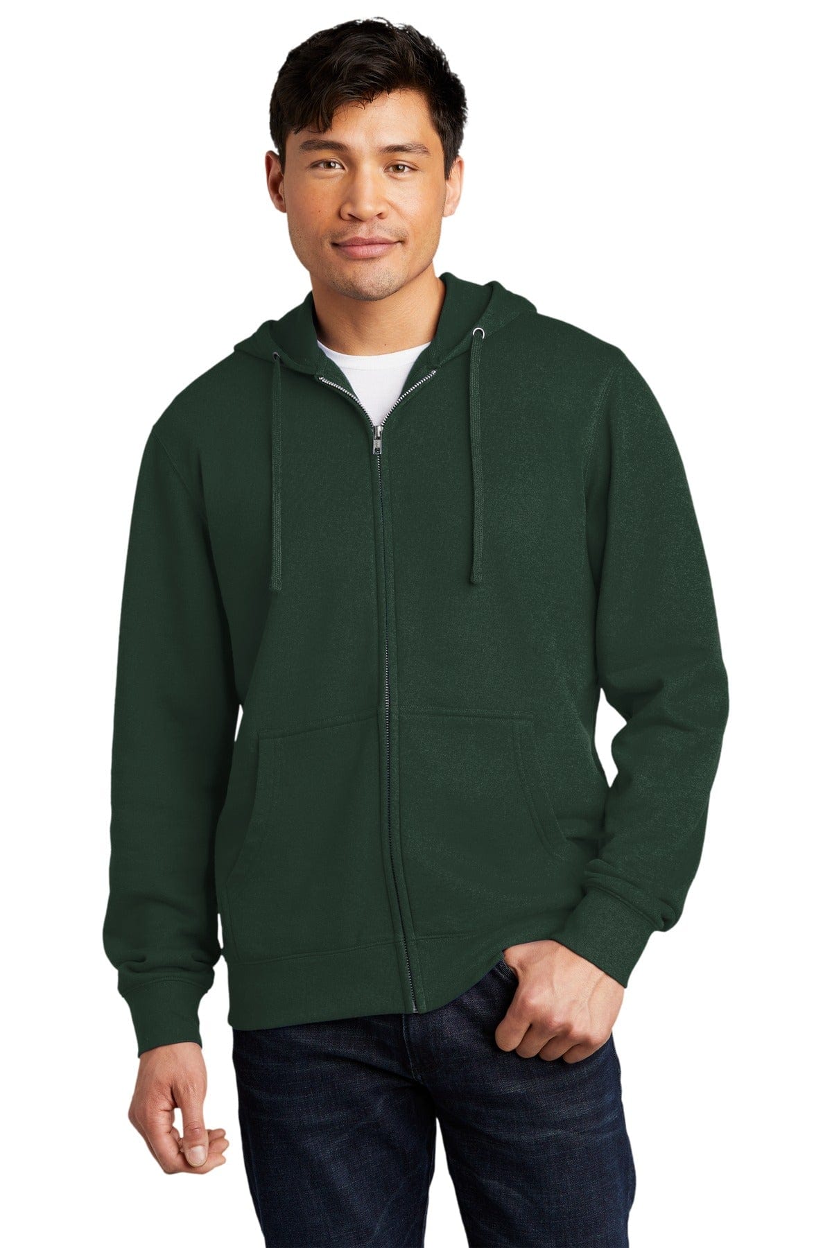 District Sweatshirts/Fleece XS / Forest Green District DT6102: V.I.T. Fleece Full-Zip Hoodie
