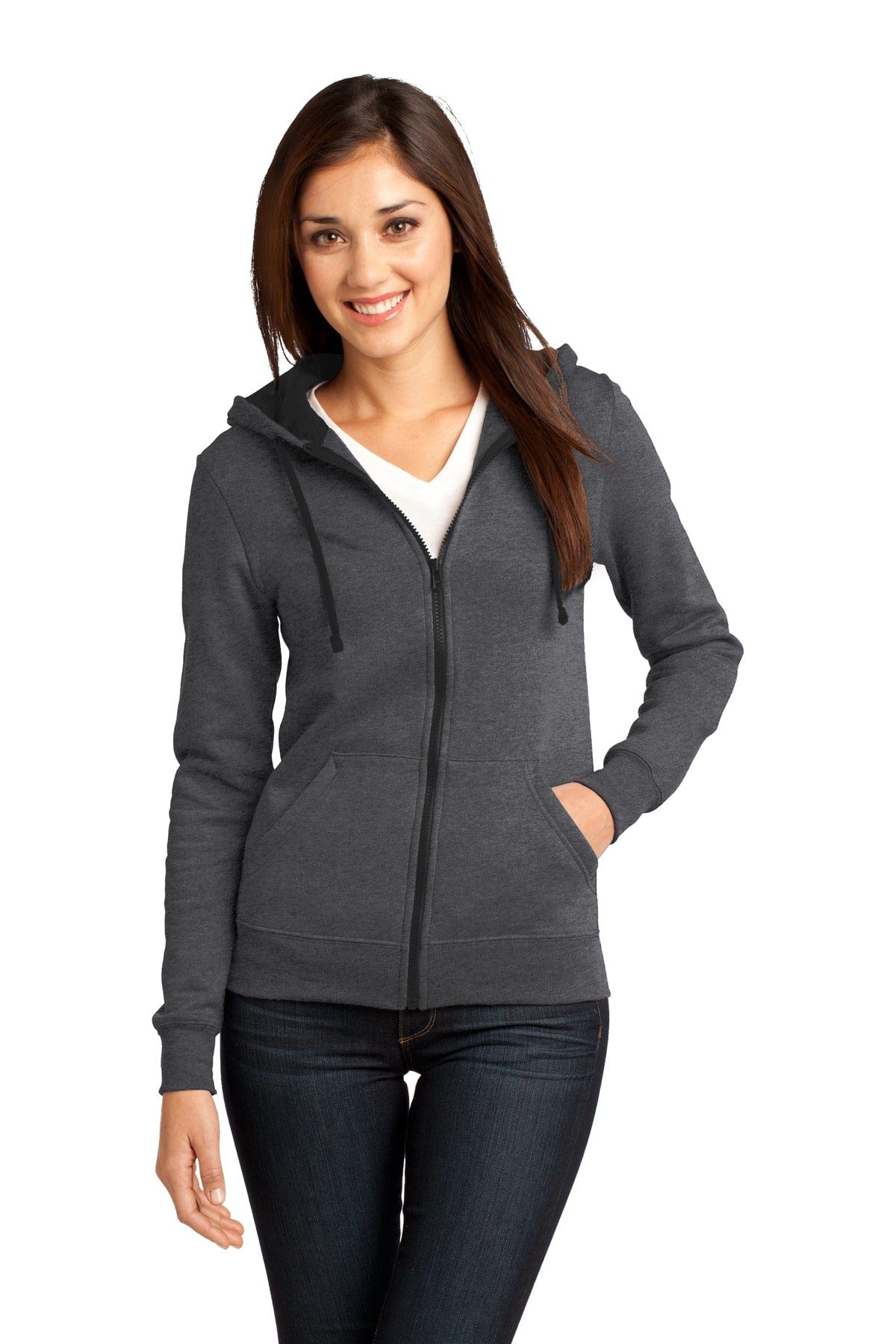 District Sweatshirts/Fleece XS / Heathered Charcoal DISCONTINUED  District ®  - Juniors The Concert Fleece ®  Full-Zip Hoodie. DT801