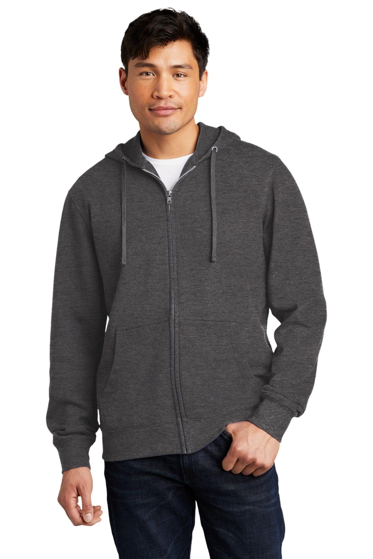 District Sweatshirts/Fleece XS / Heathered Charcoal District DT6102: V.I.T. Fleece Full-Zip Hoodie