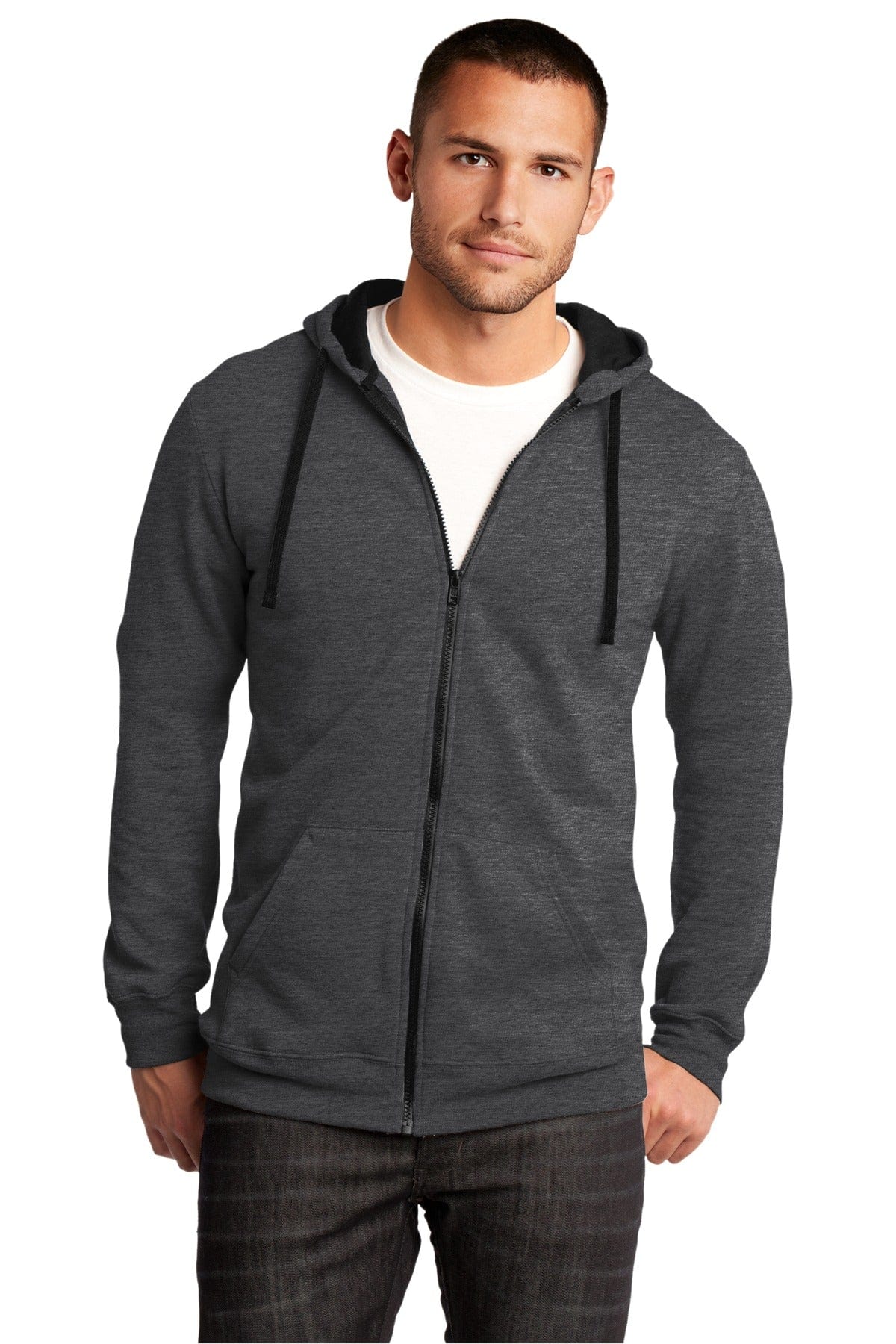 District Sweatshirts/Fleece XS / Heathered Charcoal District DT800: The Concert Fleece Full-Zip Hoodie