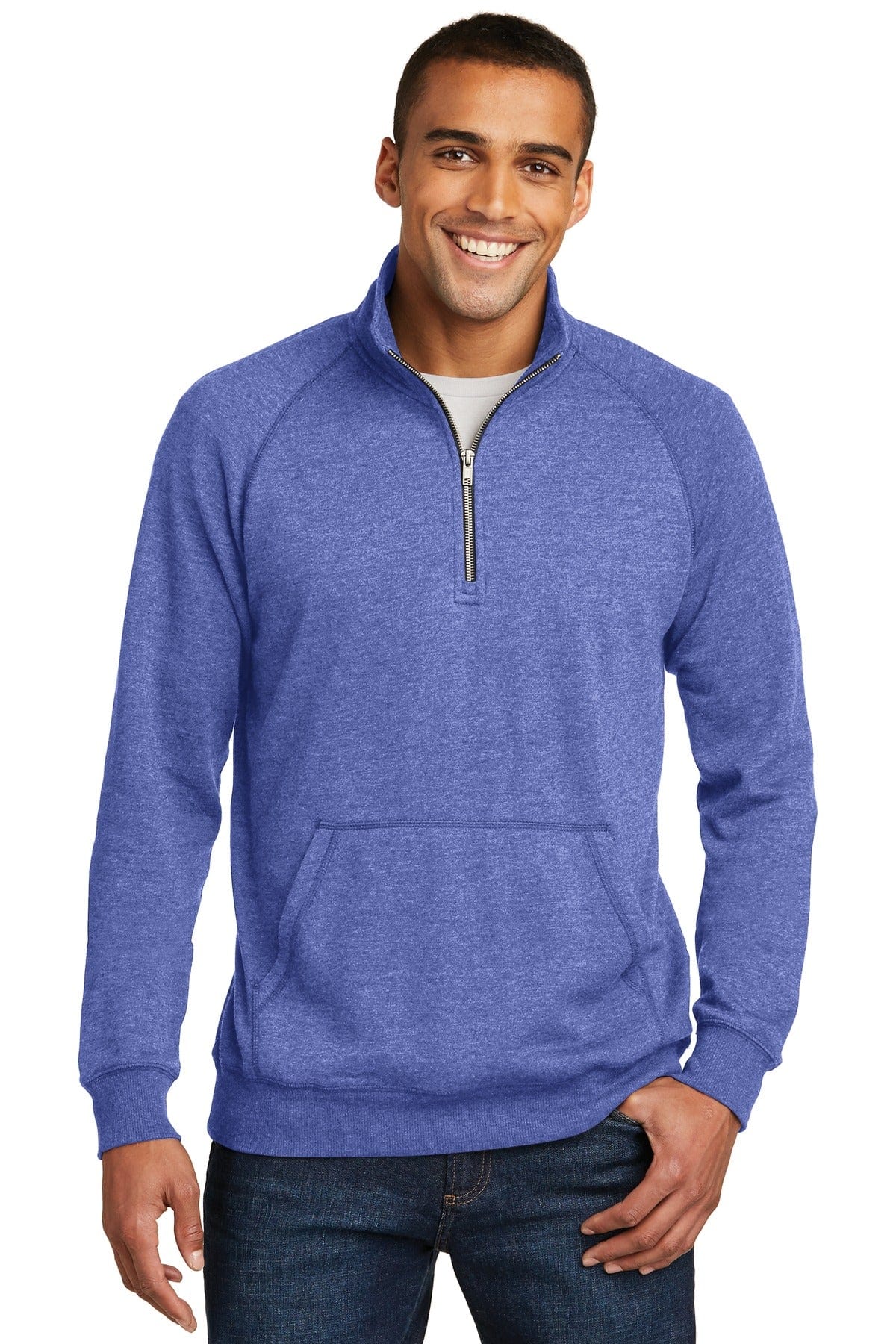 District Sweatshirts/Fleece XS / Heathered Deep Royal District DM392: Lightweight Fleece 1/4-Zip