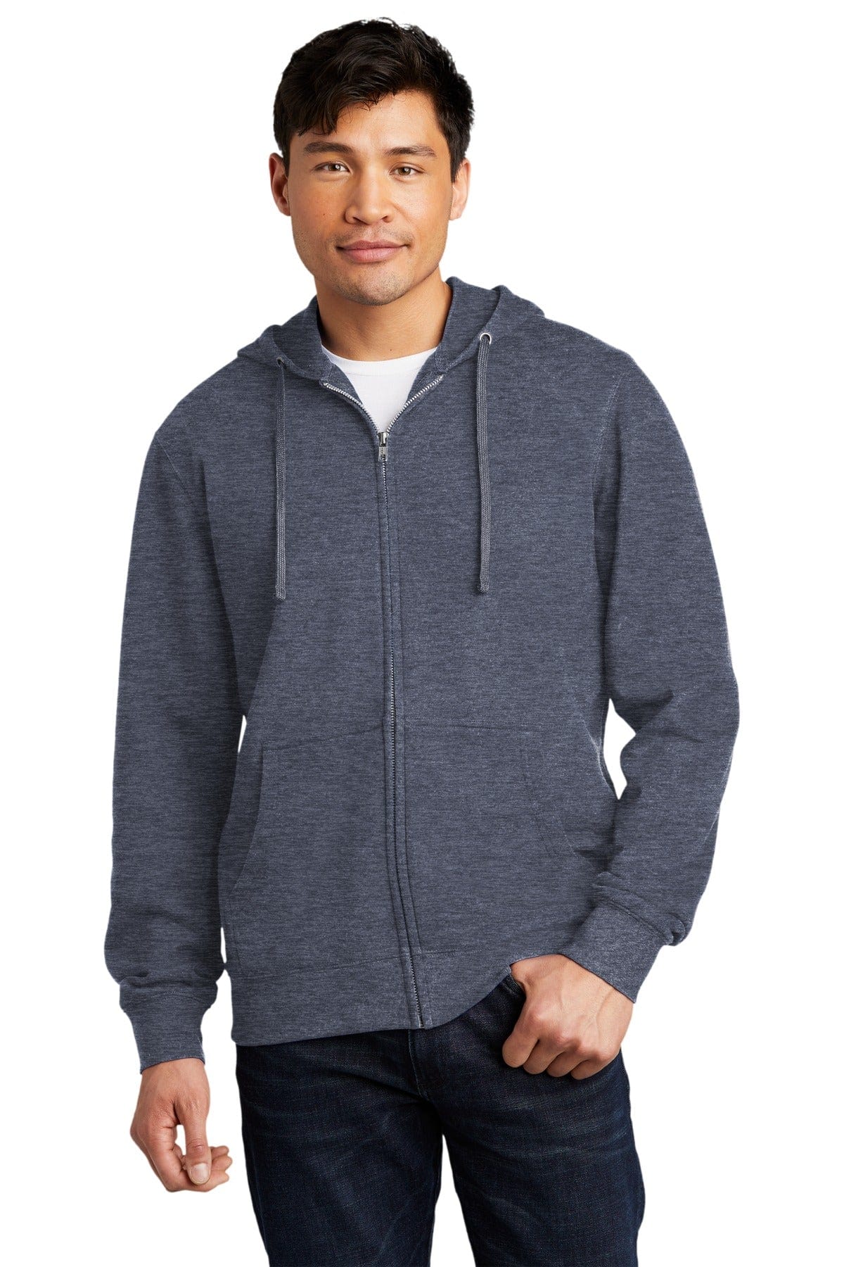 District Sweatshirts/Fleece XS / Heathered Navy District DT6102: Fleece Full-Zip Hoodie