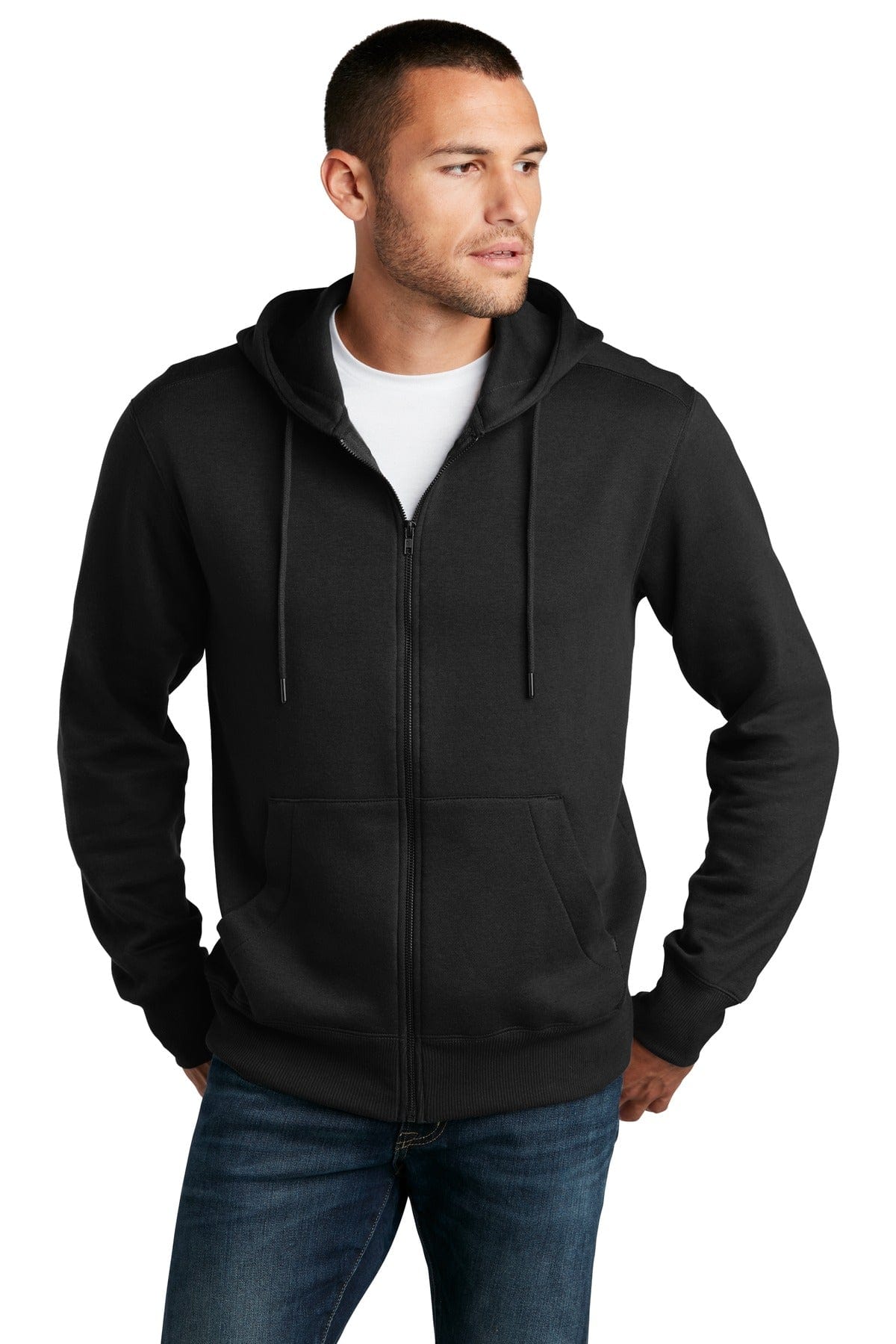District Sweatshirts/Fleece XS / Jet Black District DT1103: Perfect Weight Fleece Full-Zip Hoodie